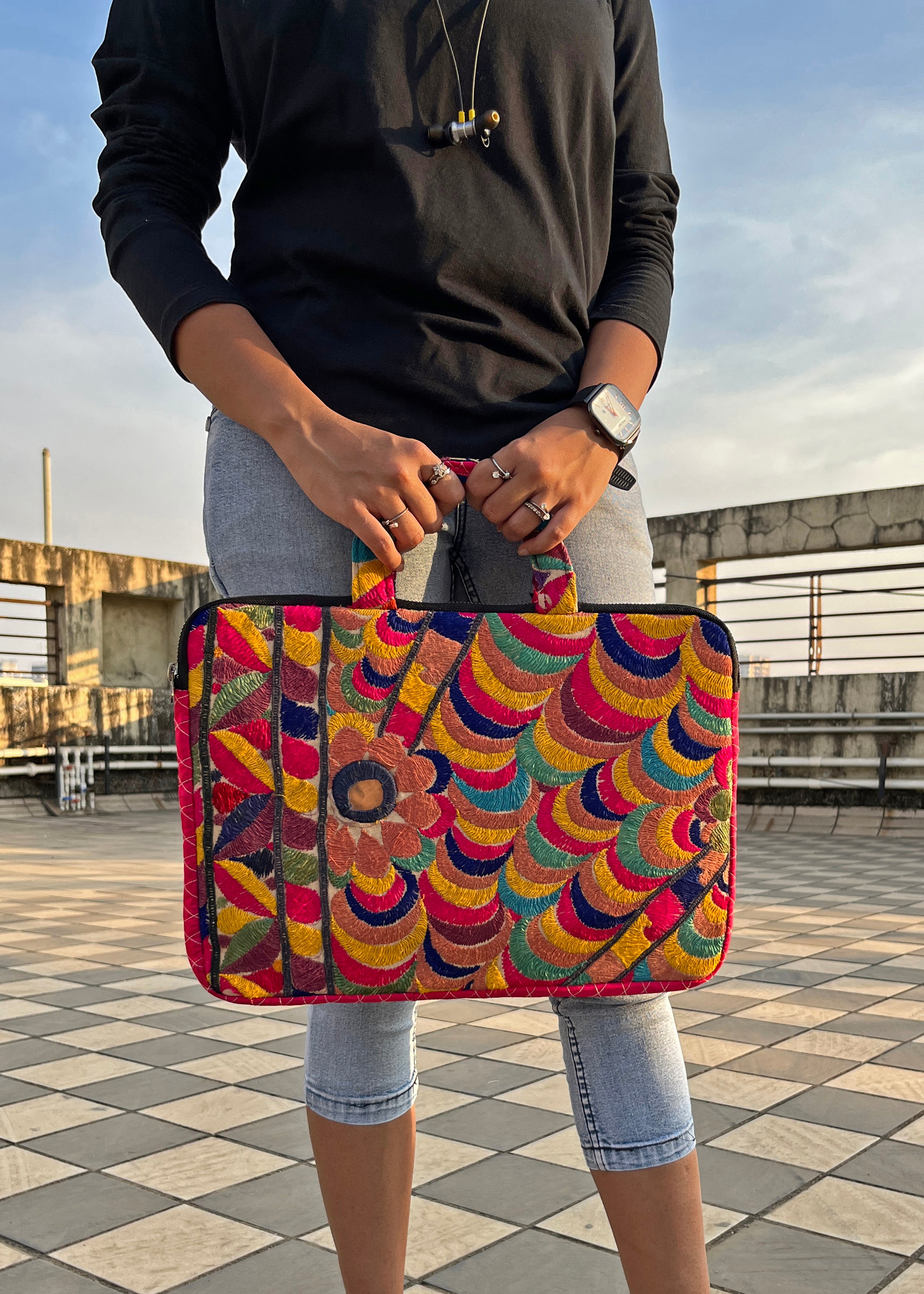 MOR - Vintage Kutch Embroidery Laptop Bag