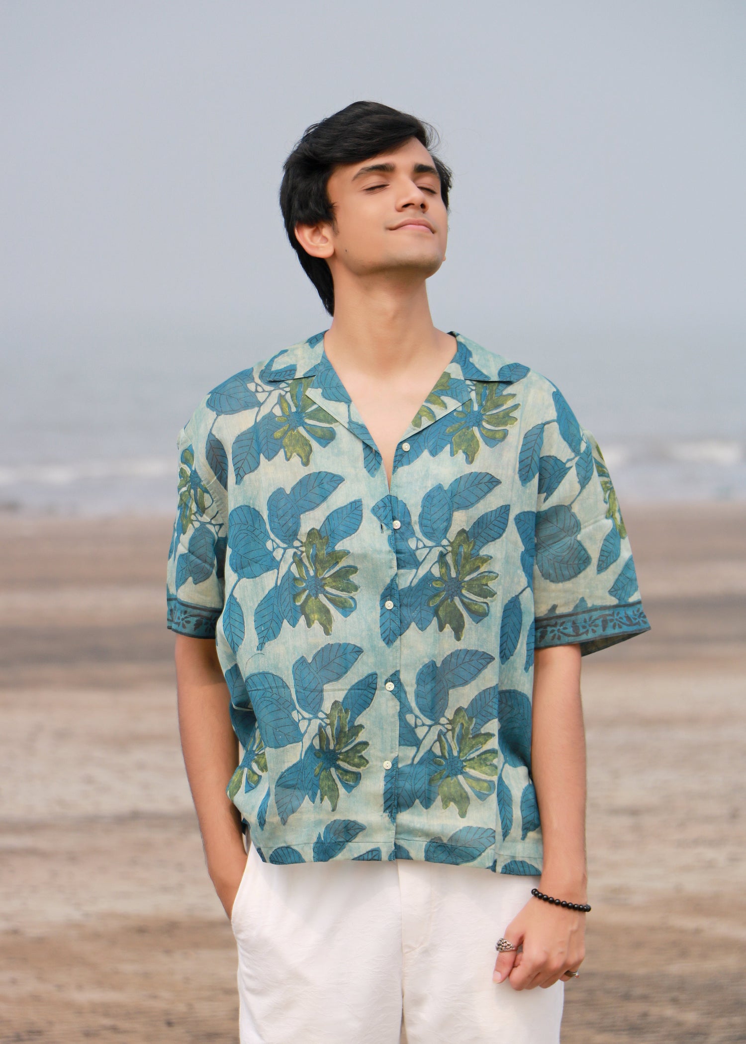 Mehar Ajrakh Print Silk Unisex Shirt