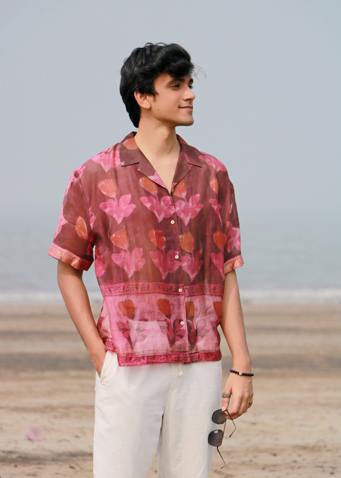 Rihla Ajrakh Print Silk Unisex Shirt