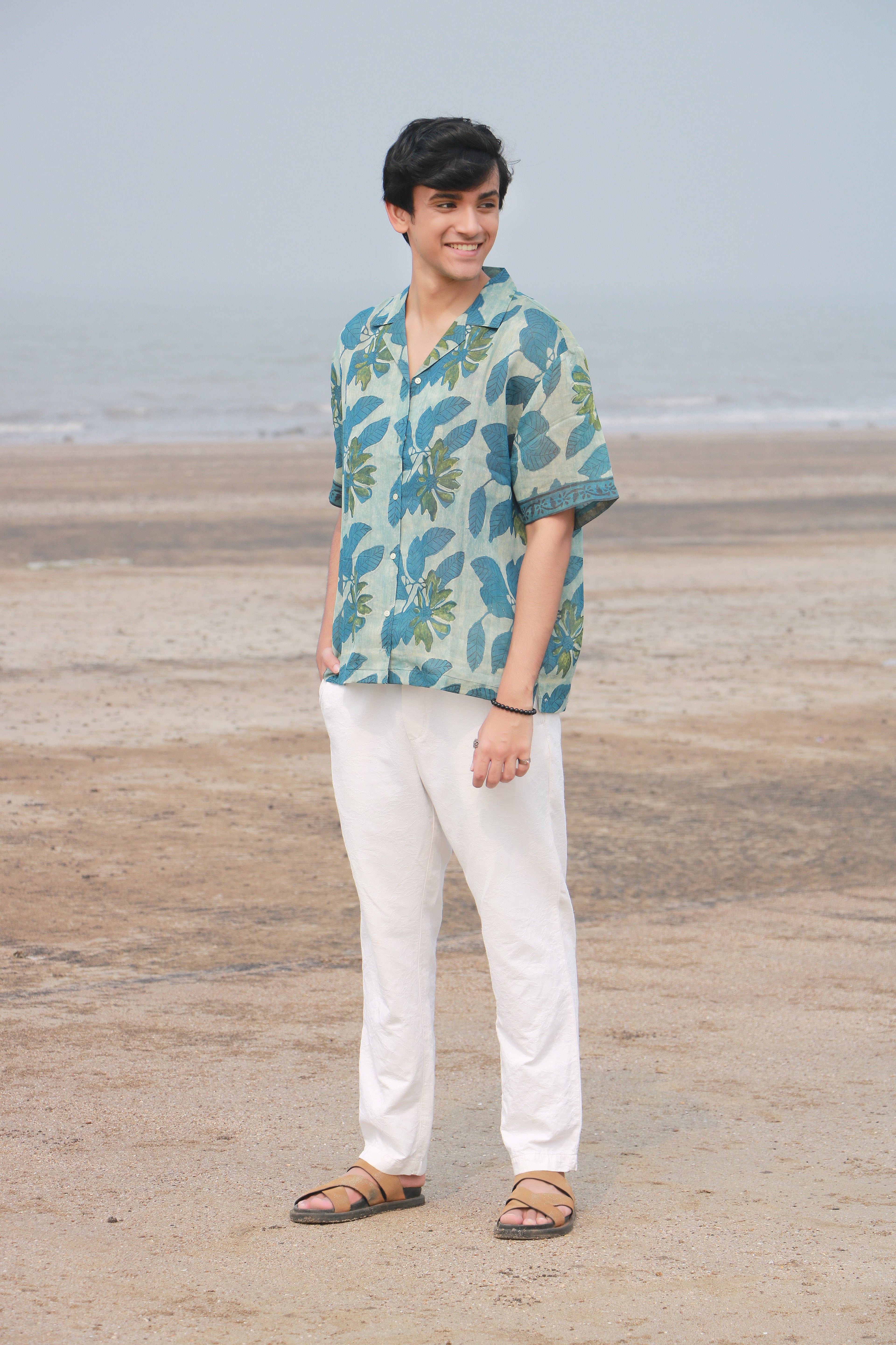 Mehar Ajrakh Print Silk Unisex Shirt