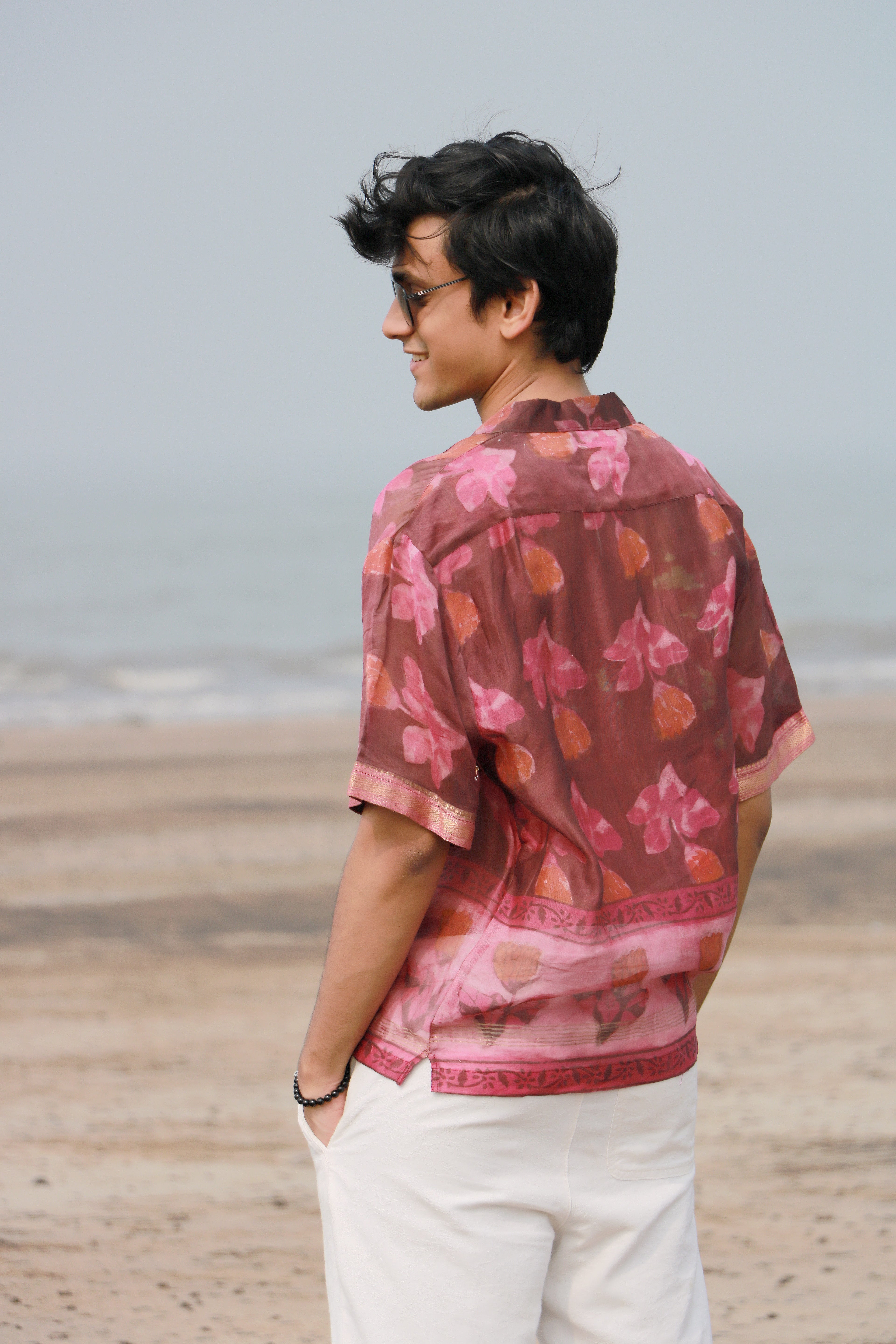 Rihla Ajrakh Print Silk Unisex Shirt