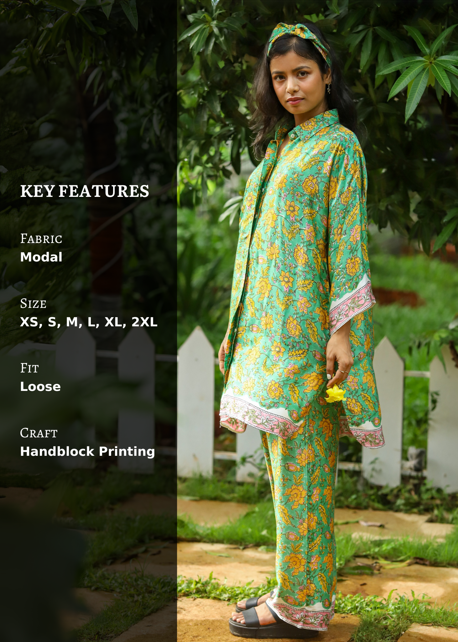 Set of 2 - Ruya Modal Tunic Shirt and Palazzos with Headband