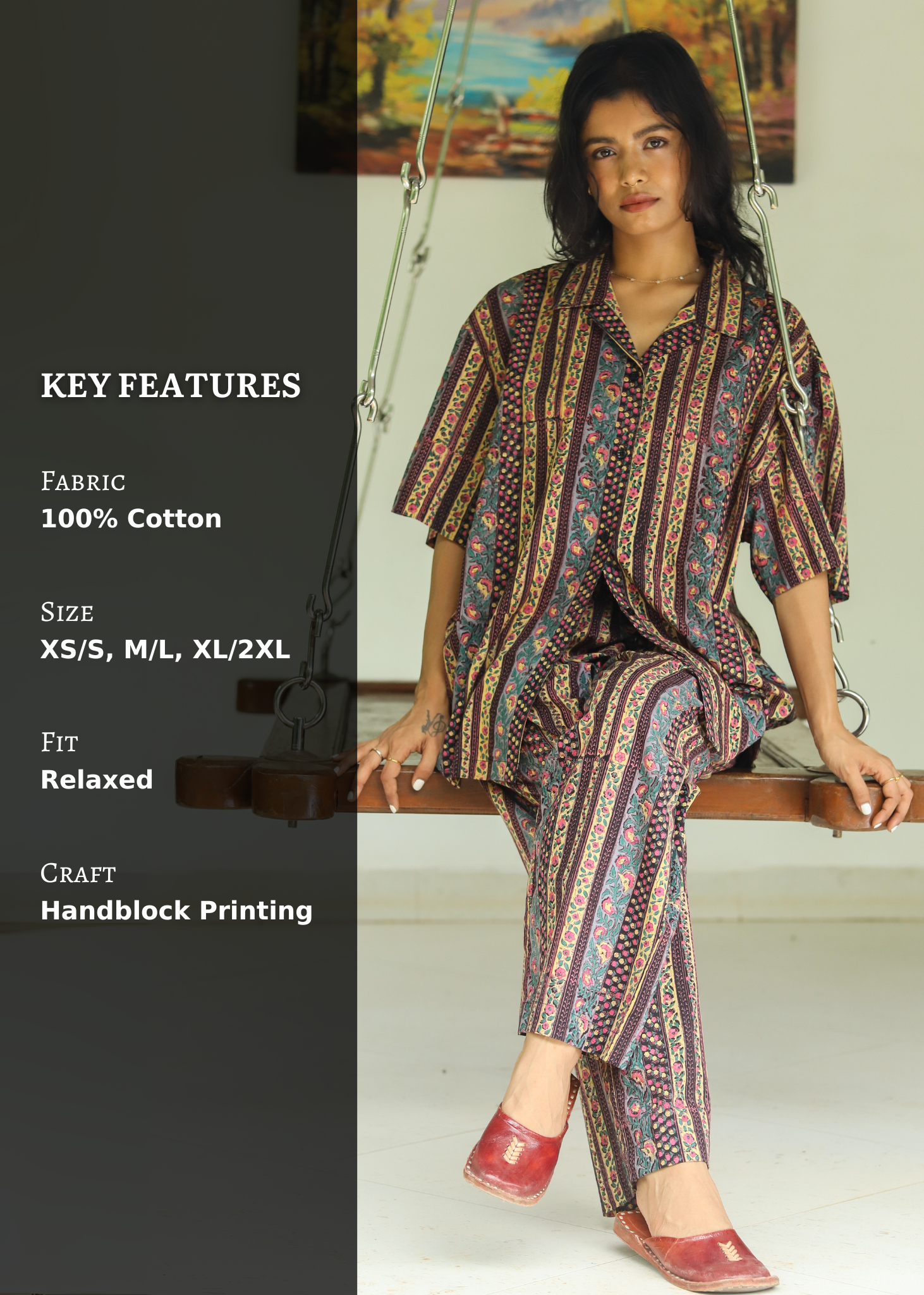 Set of 2 -  Naqsh Resort Shirt &amp; Palazzos