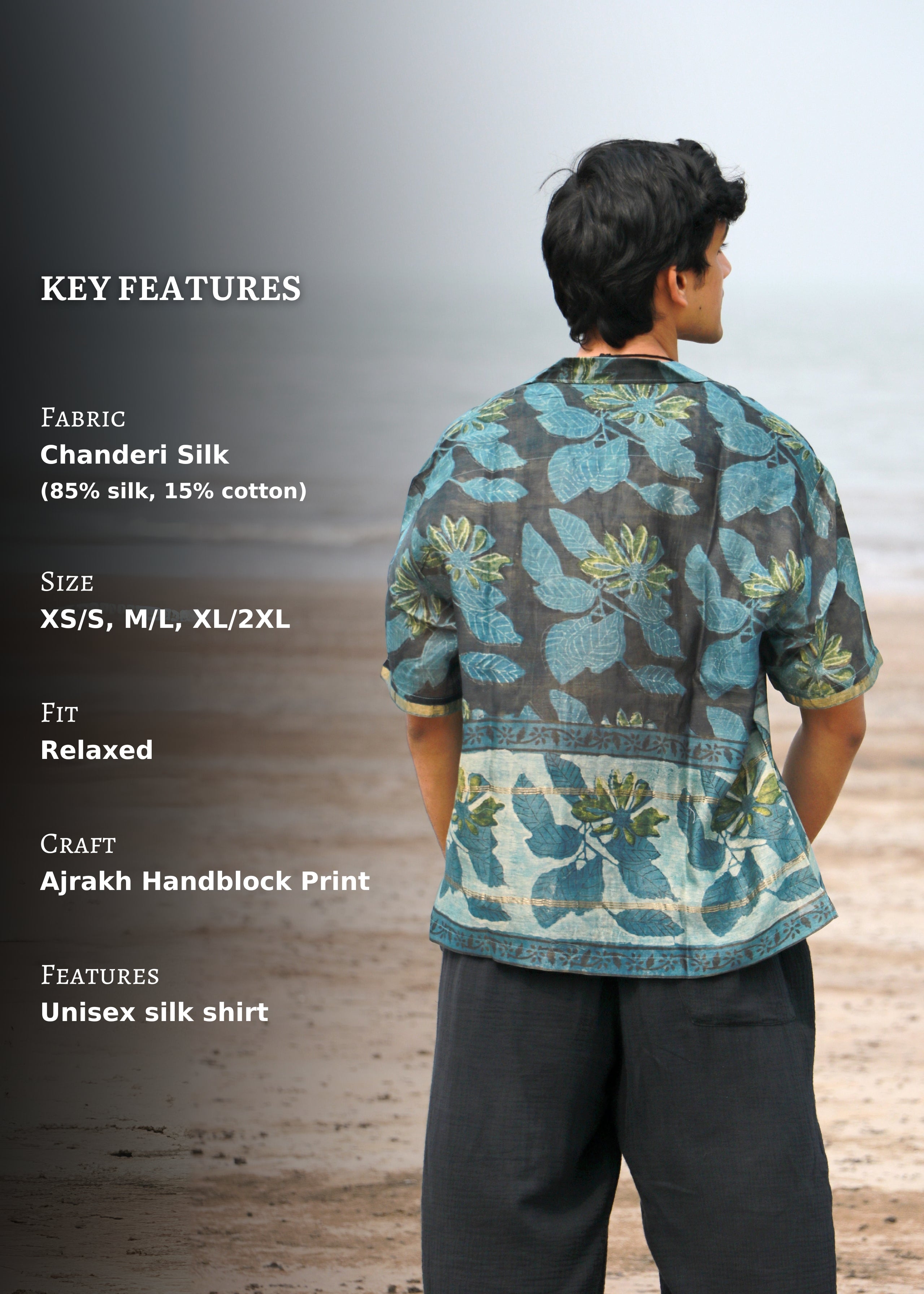 Bayar Ajrakh Print Silk Unisex Shirt