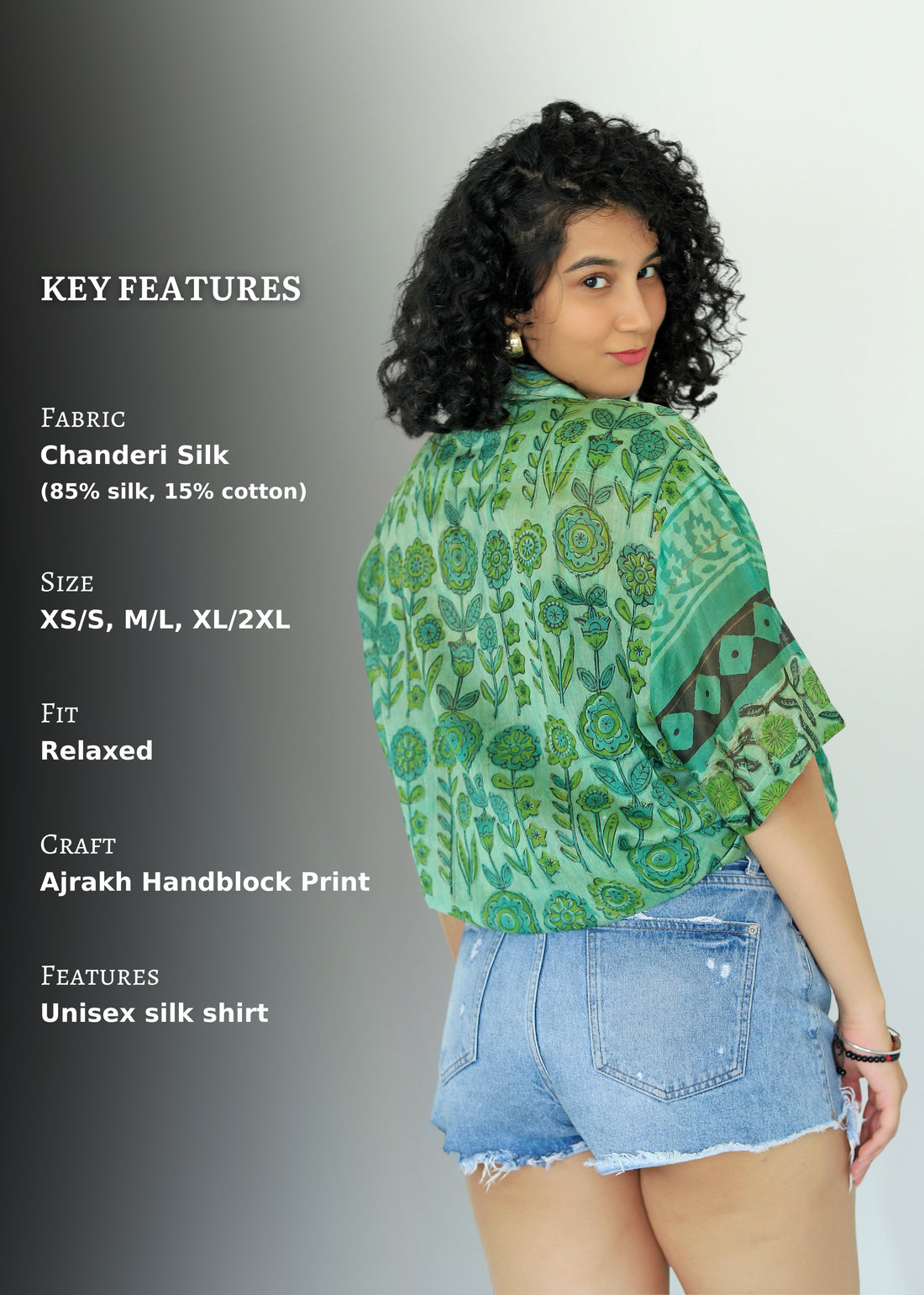 Zefir Ajrakh Print Silk Unisex Shirt