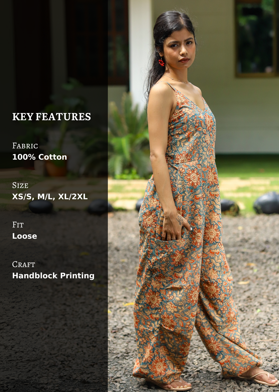 Raqs Handblock Printed Jumpsuit