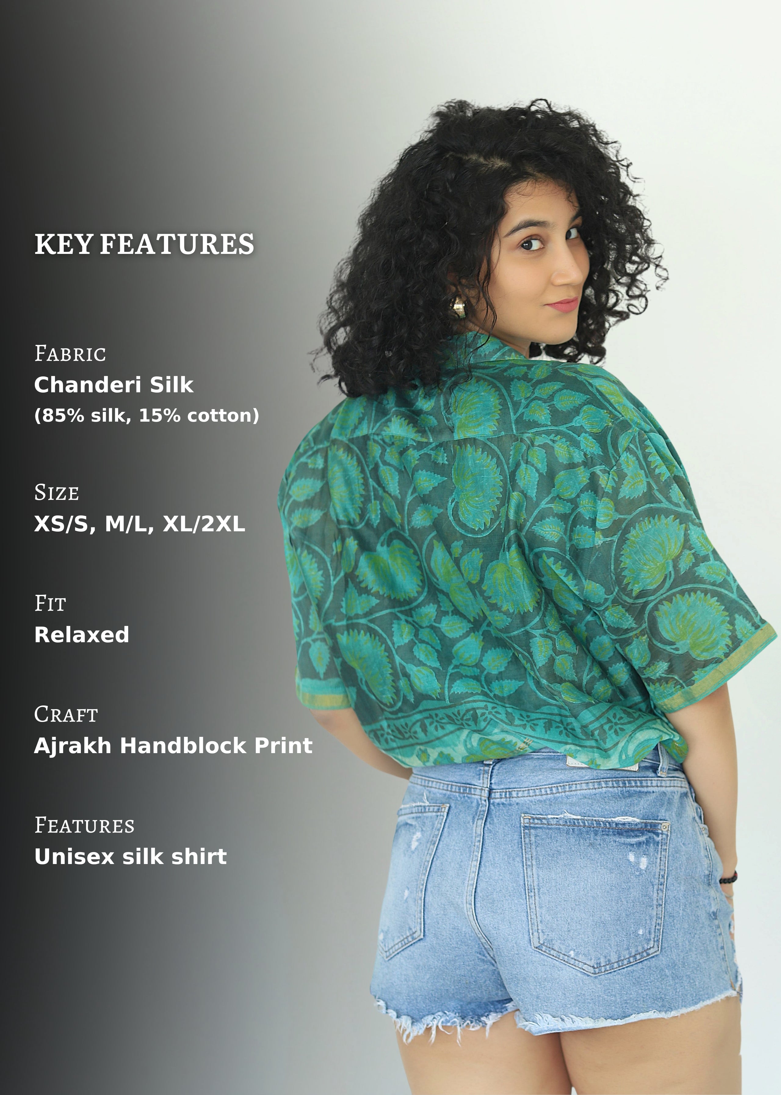 Maaseh Ajrakh Print Silk Unisex Shirt