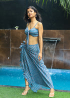 Set of 2 - Tarang Block Printed Bra Top & Sarong