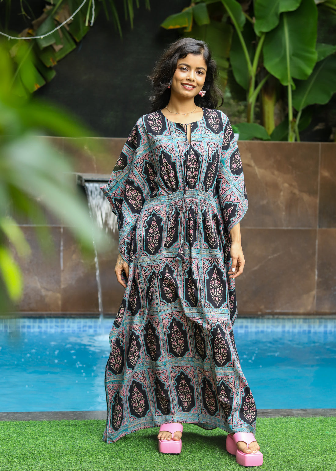 Jharoka Handblock Printed Cotton Kaftan