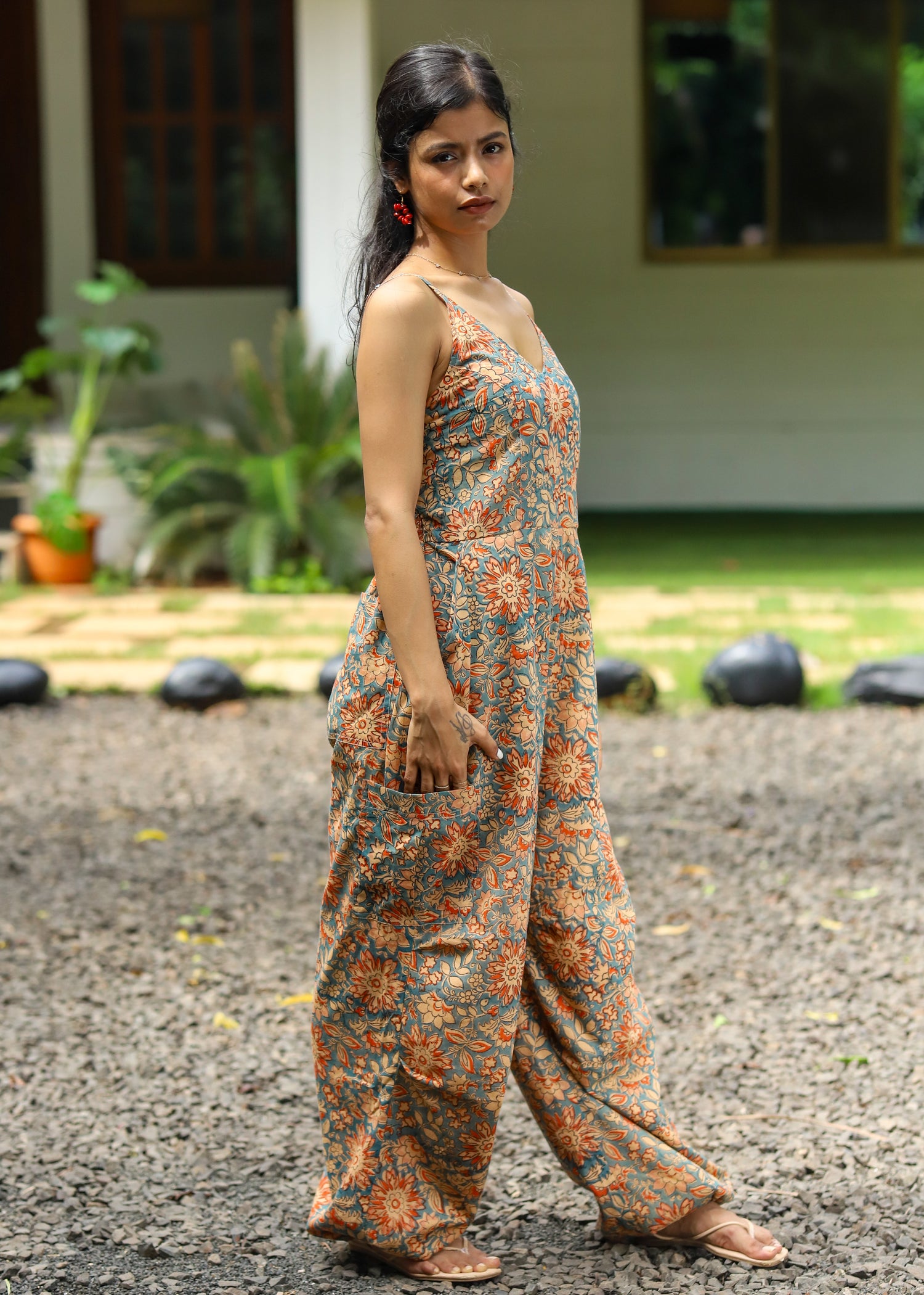 Raqs Handblock Printed Jumpsuit