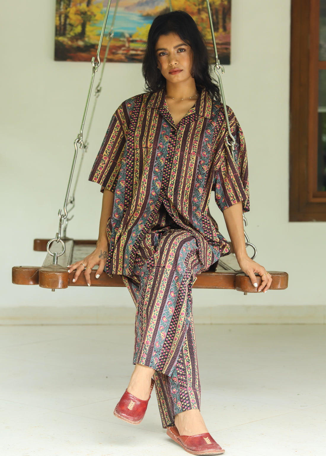 Set of 2 -  Naqsh Resort Shirt &amp; Palazzos