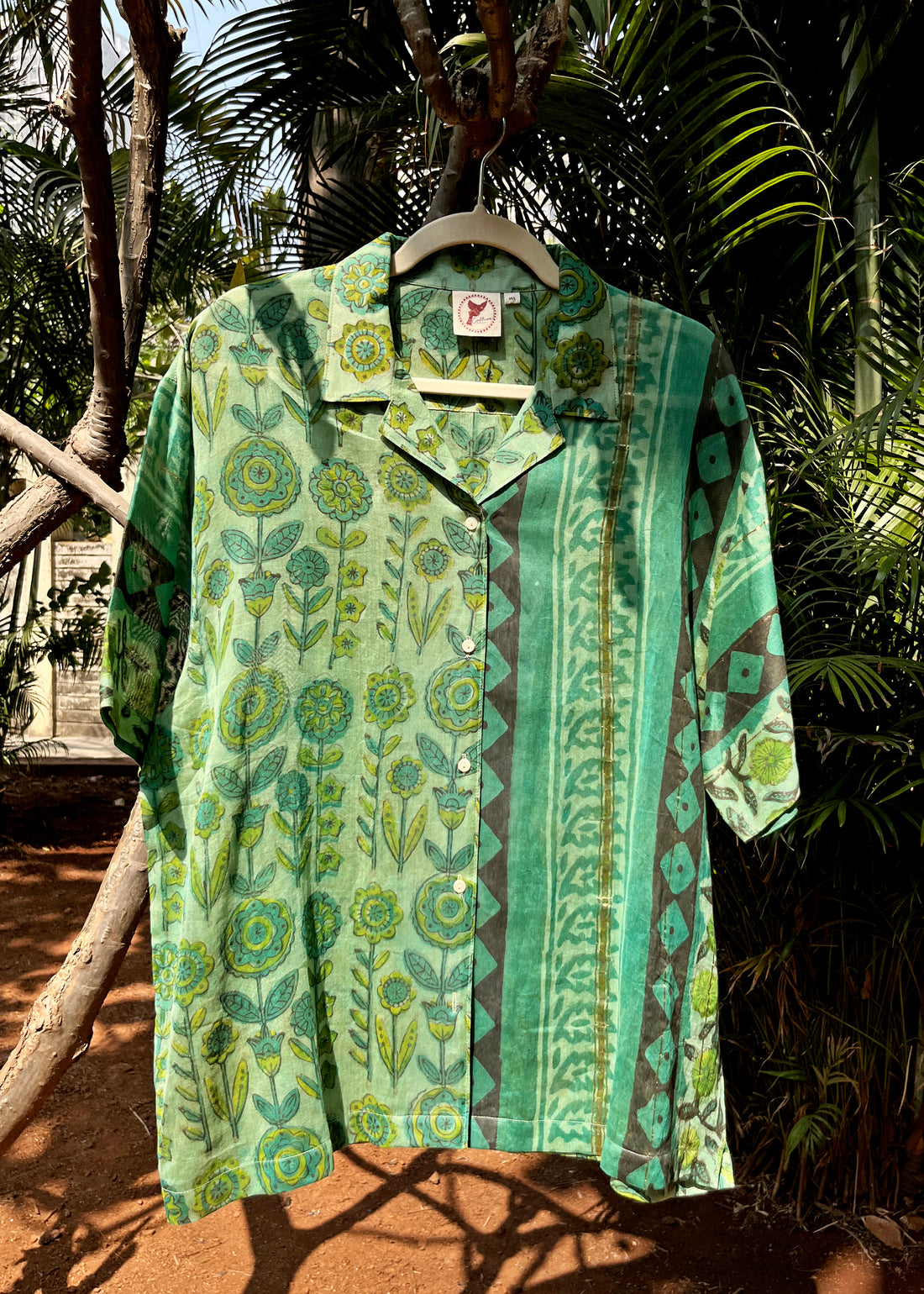 Zefir Ajrakh Print Silk Unisex Shirt