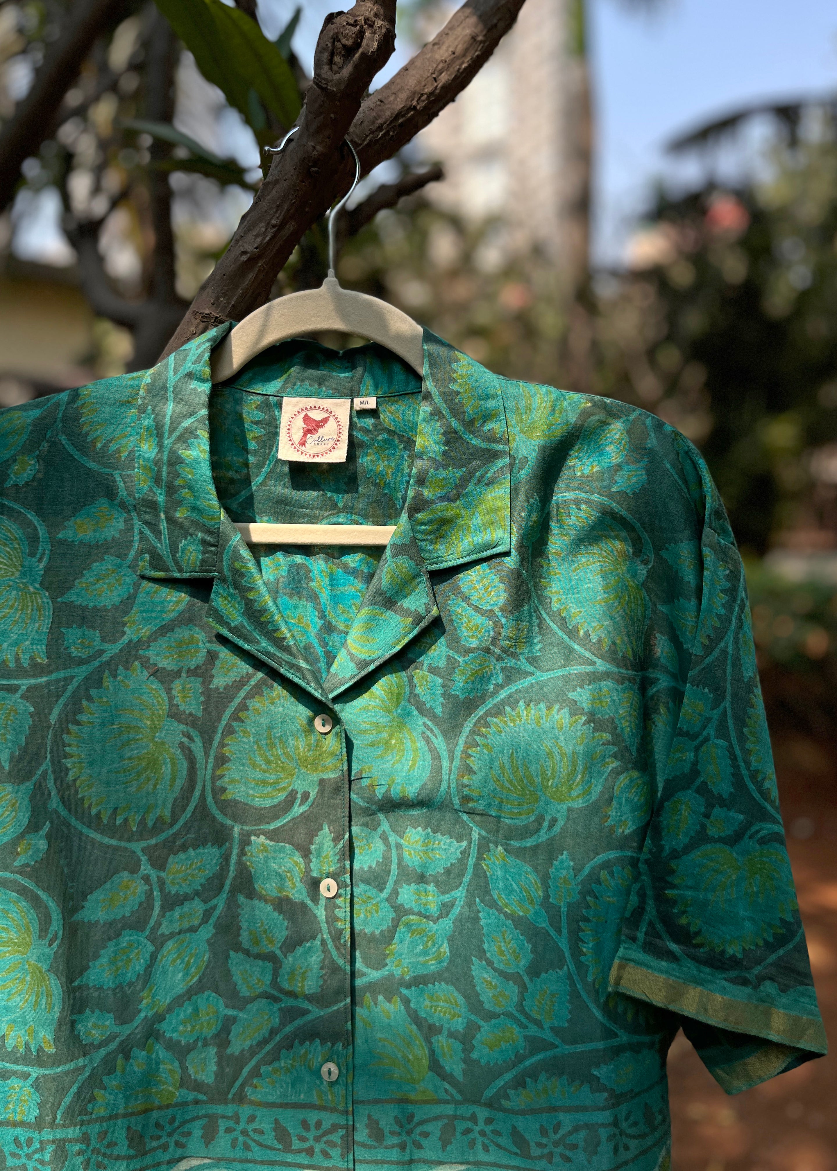 Maaseh Ajrakh Print Silk Unisex Shirt