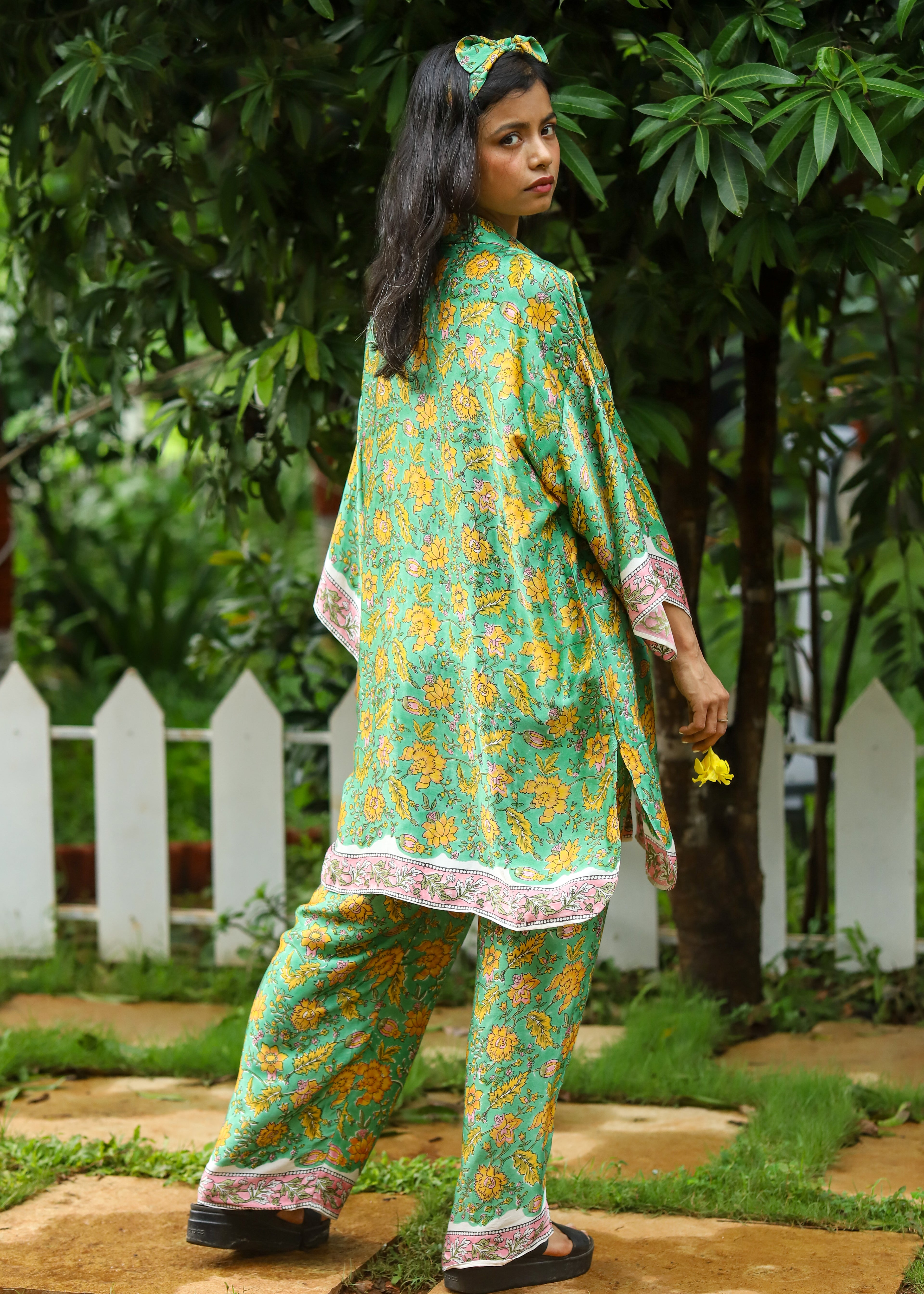 Set of 2 - Ruya Modal Tunic Shirt and Palazzos with Headband