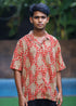 "Sher handblock printed unisex shirt with intricate floral motifs, made from breathable cotton fabric, perfect for casual and festive wear by CULTURE KRAFT."