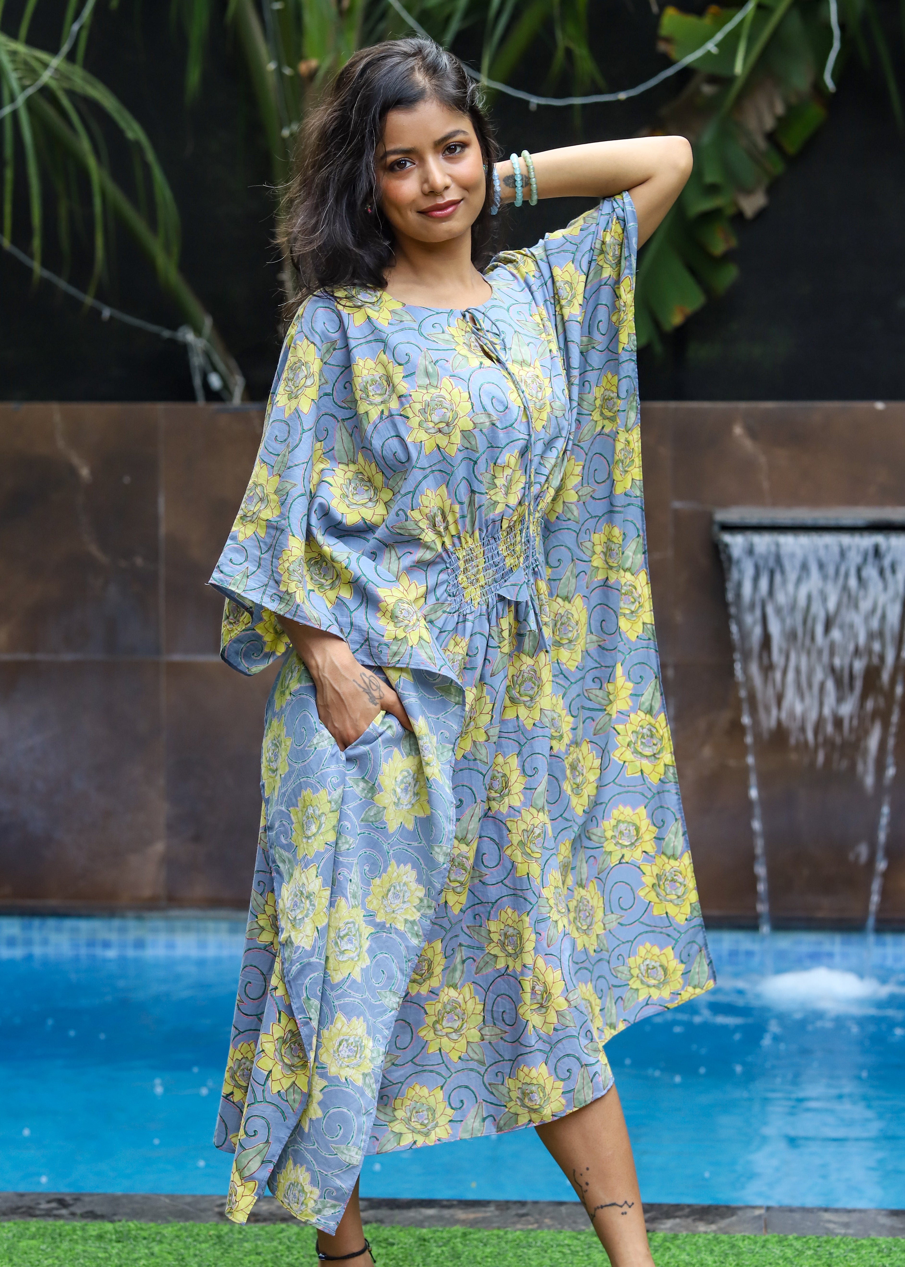 Kamal Handblock Printed Cotton Kaftan