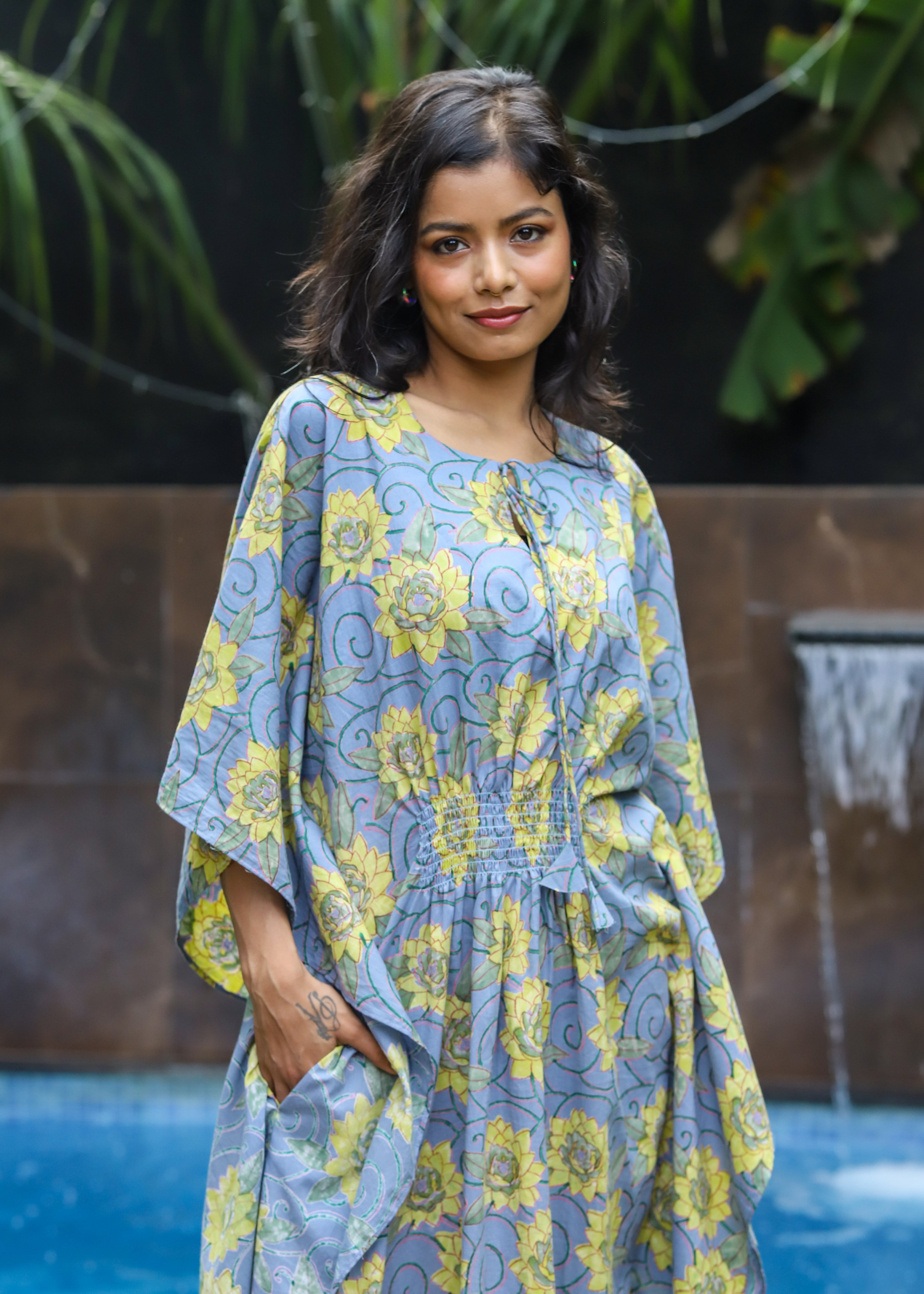 Kamal Handblock Printed Cotton Kaftan