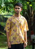 “Lehar handblock printed unisex shirt with wave pattern, handcrafted on breathable cotton fabric by CULTURE KRAFT.”