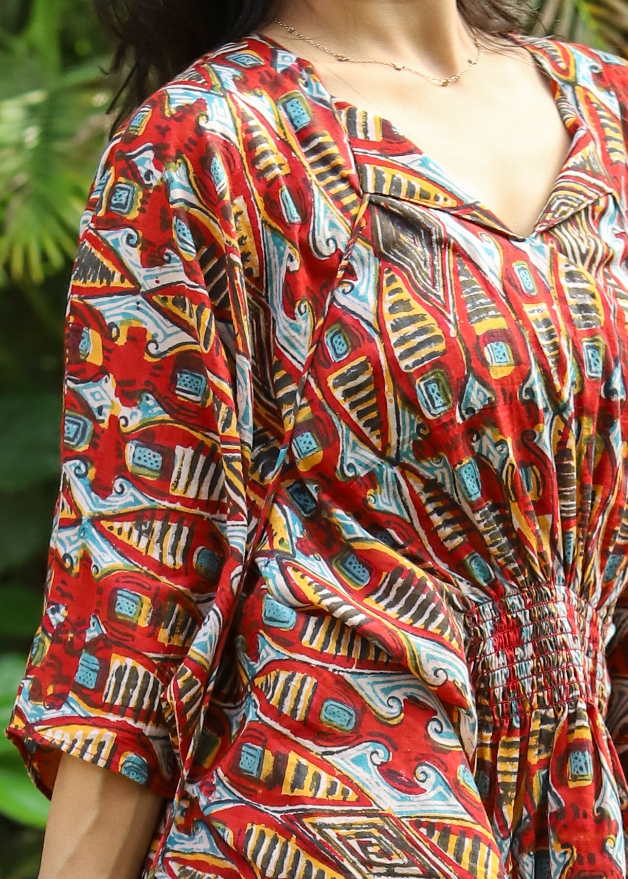 Almas Handblock Printed Short Kaftan Dress