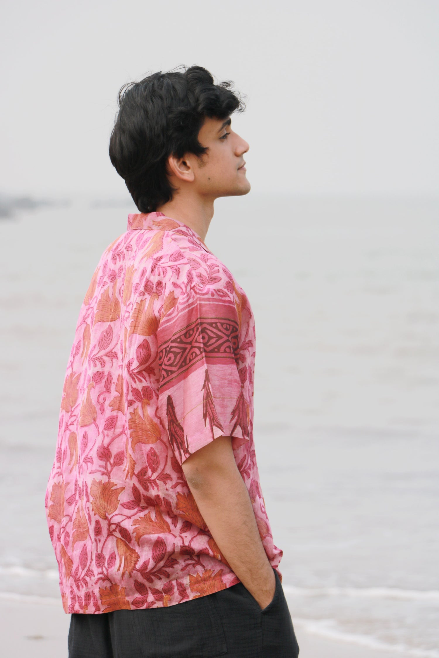 Sehba Ajrakh Print Silk Unisex Shirt