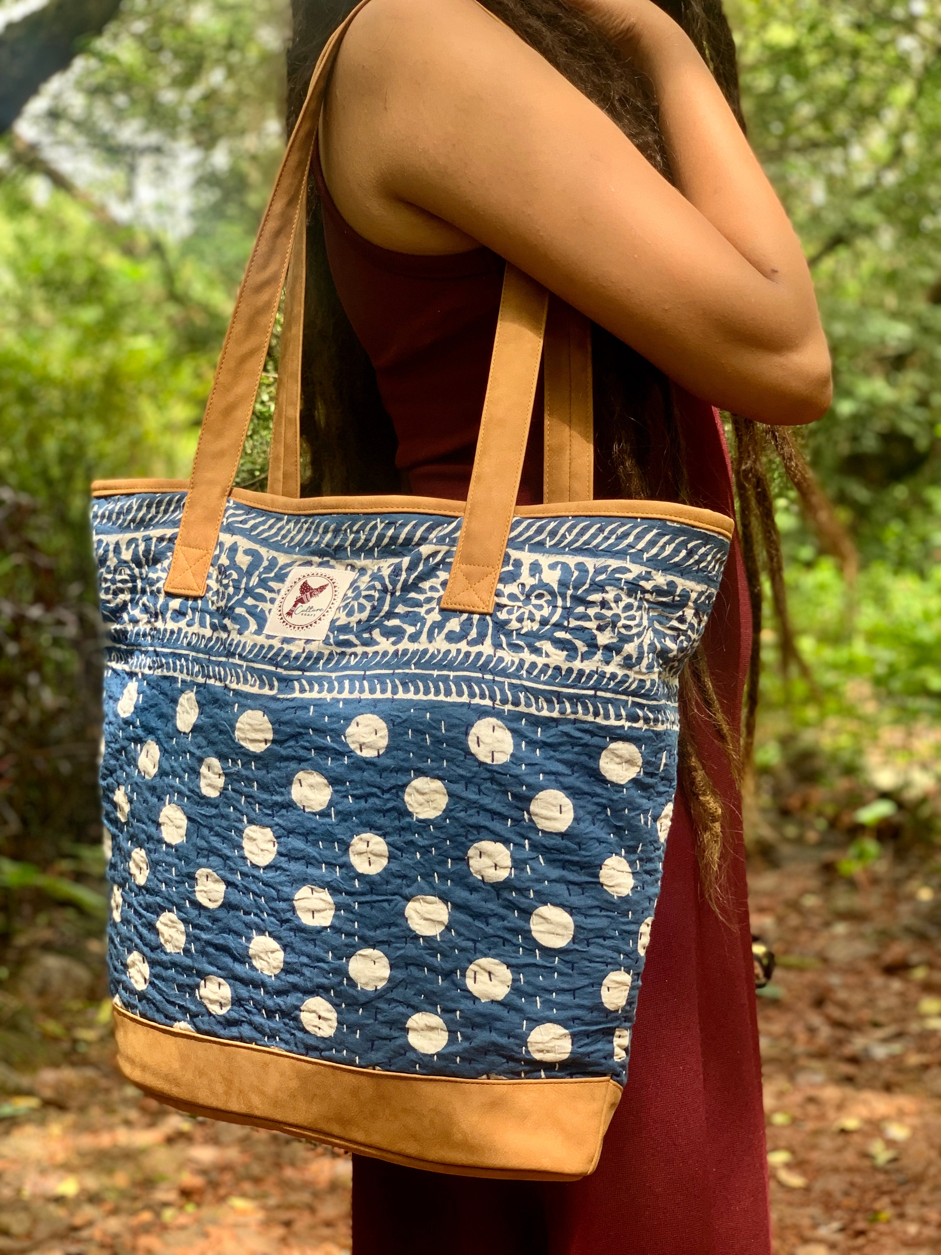 BINDU - Dabu Blockprinted Indigo Tote Bag