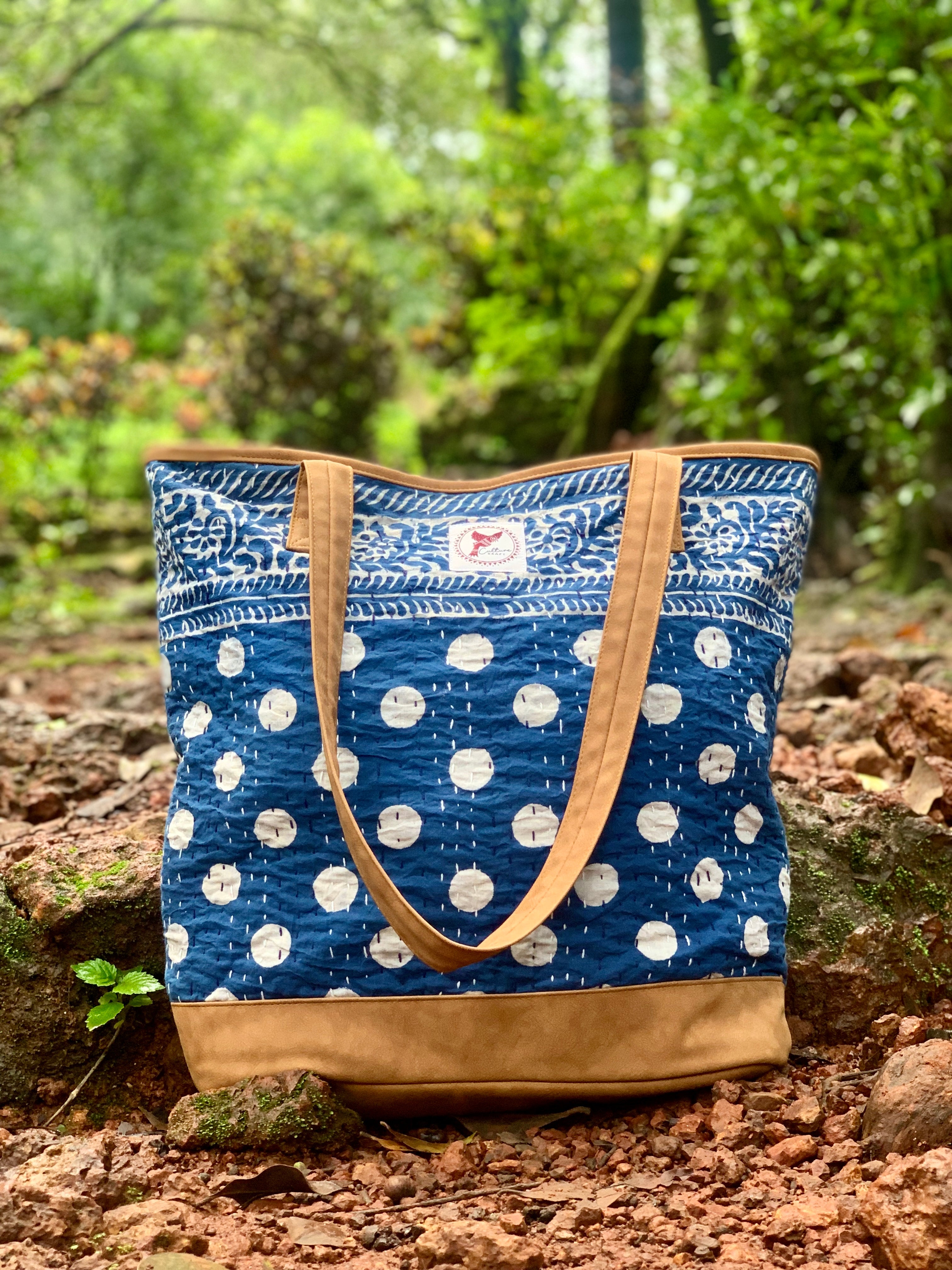 BINDU - Dabu Blockprinted Indigo Tote Bag