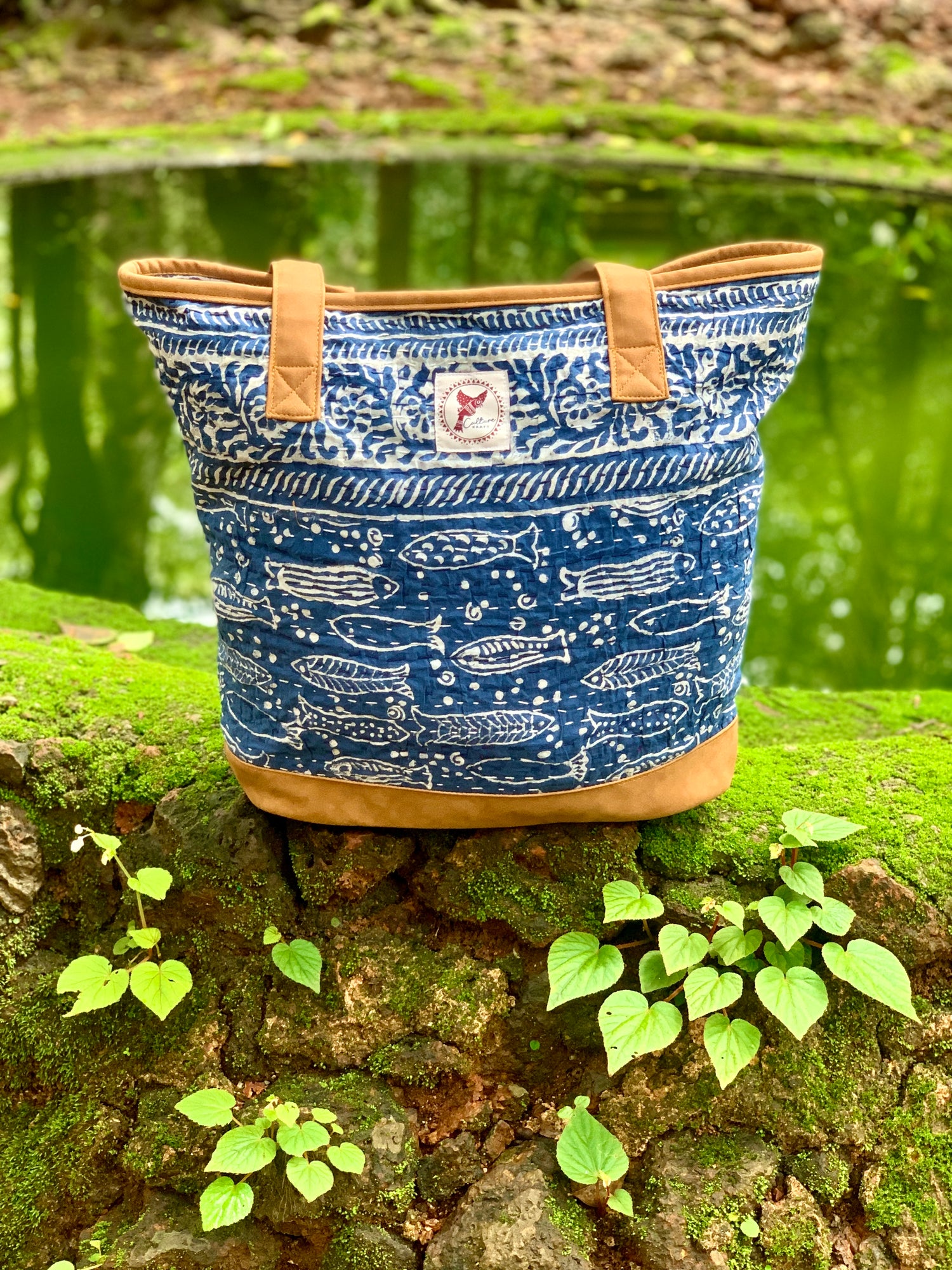 MATSYA - Dabu Blockprinted Indigo Tote Bag