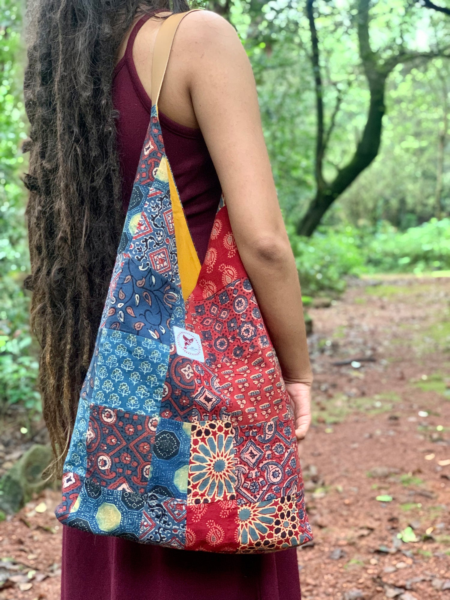 DHADKI - Ajrakh Patchwork Unisex Hobo Bag