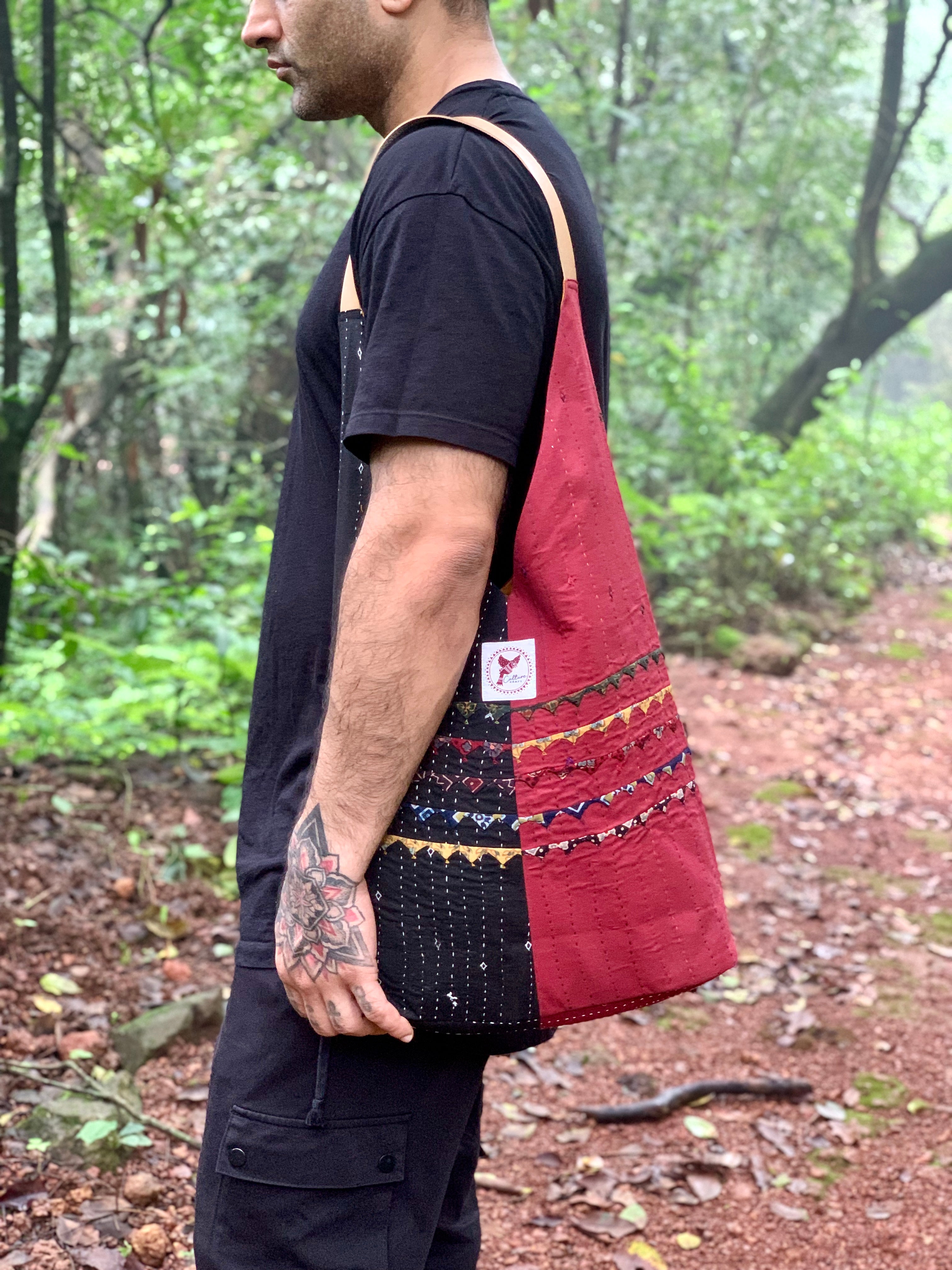 CHITKI - Hand Embroidered Unisex Split Hobo Bag