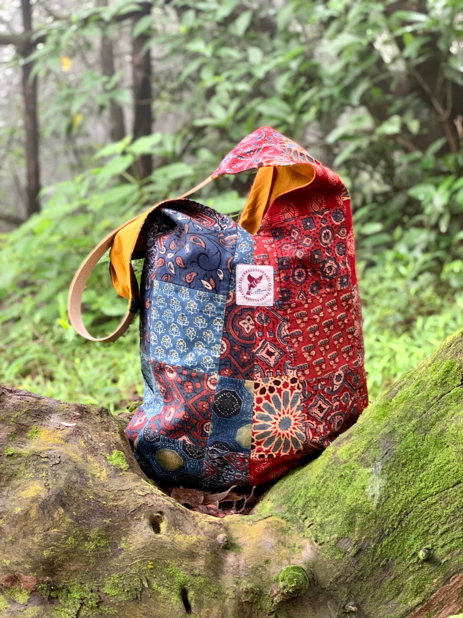 DHADKI - Ajrakh Patchwork Unisex Hobo Bag