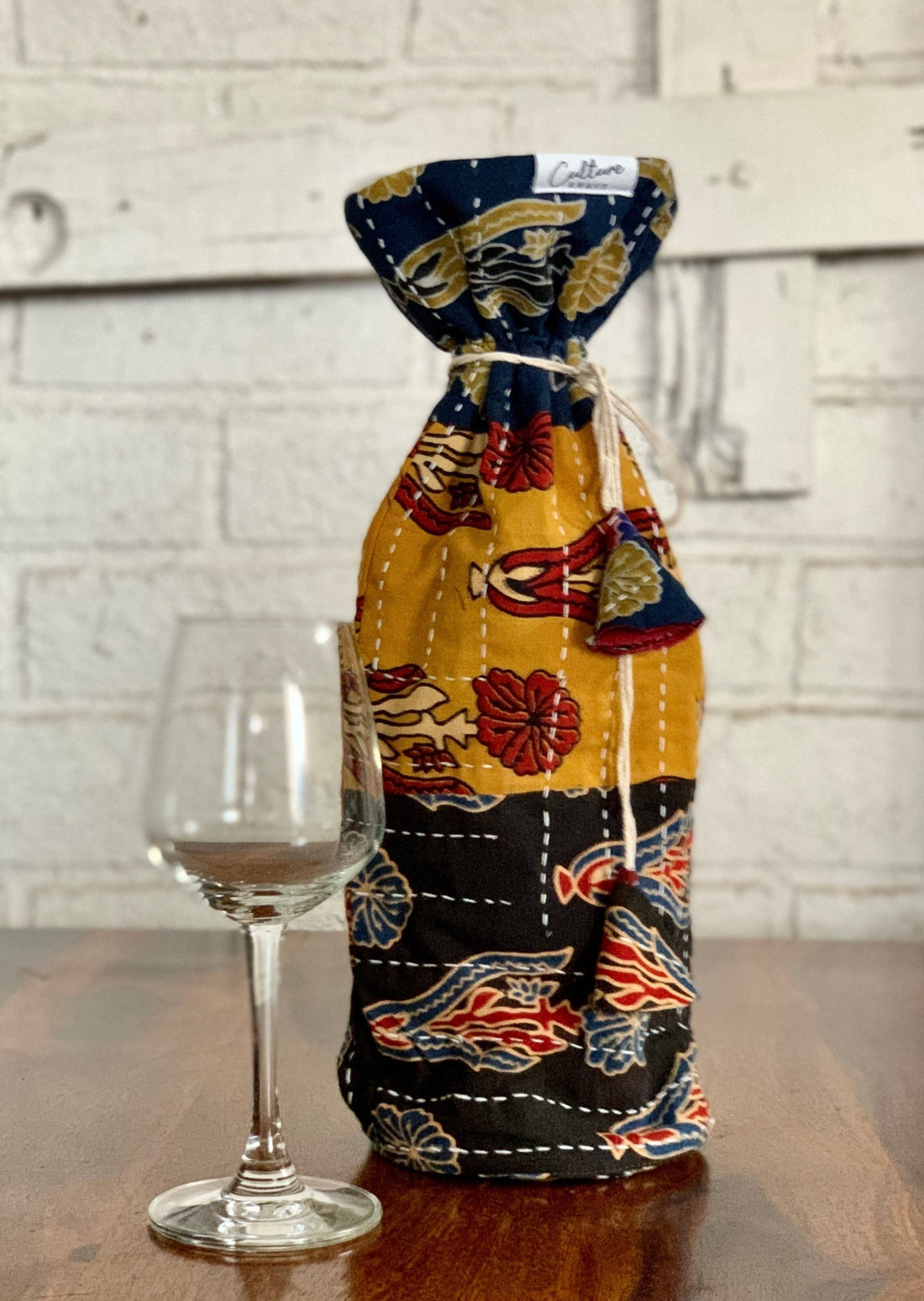 SOSAN - Ajrakh Blockprinted Wine Bag