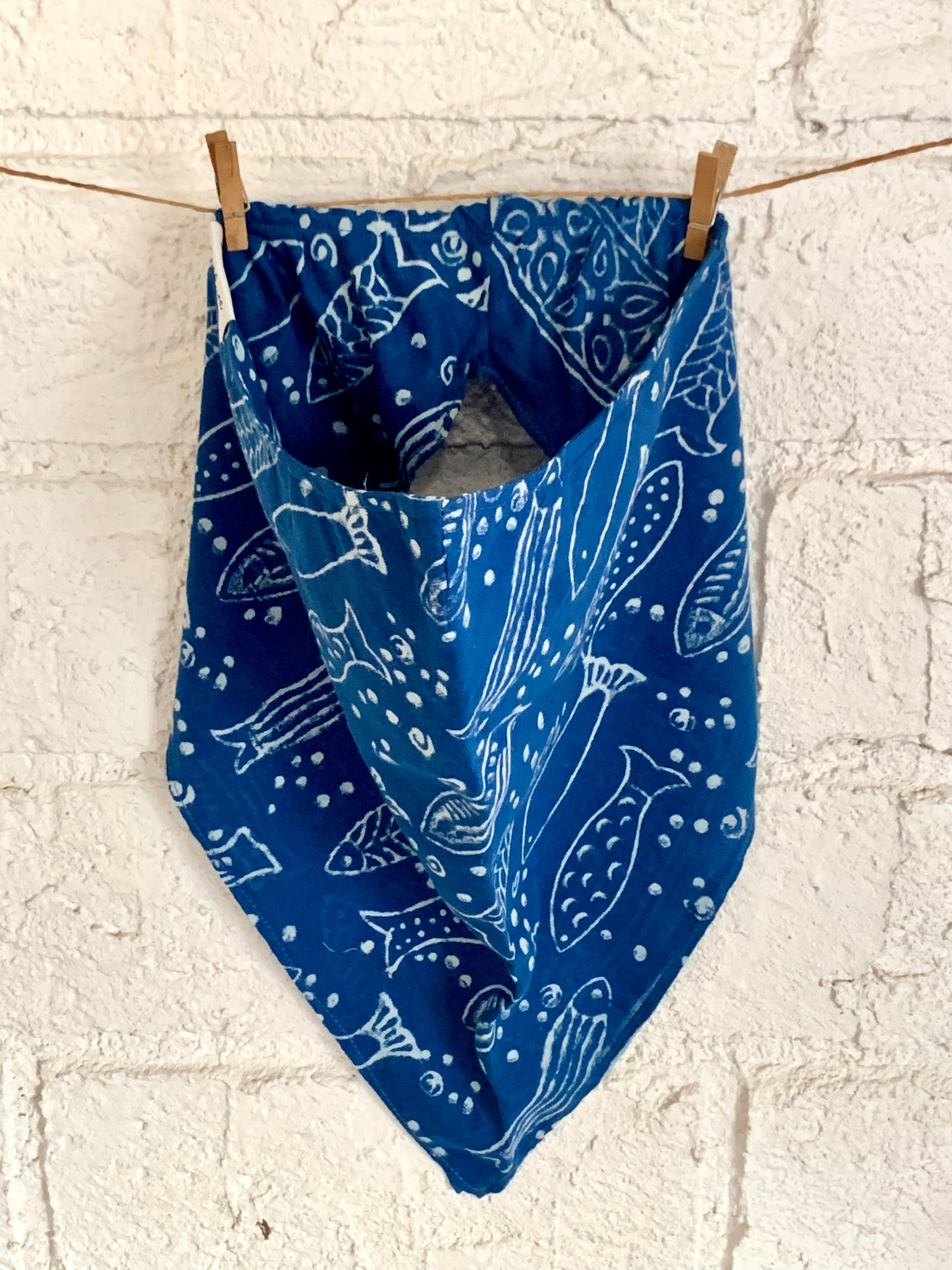 MATSYA - Block Printed Indigo Slip-on Bandana