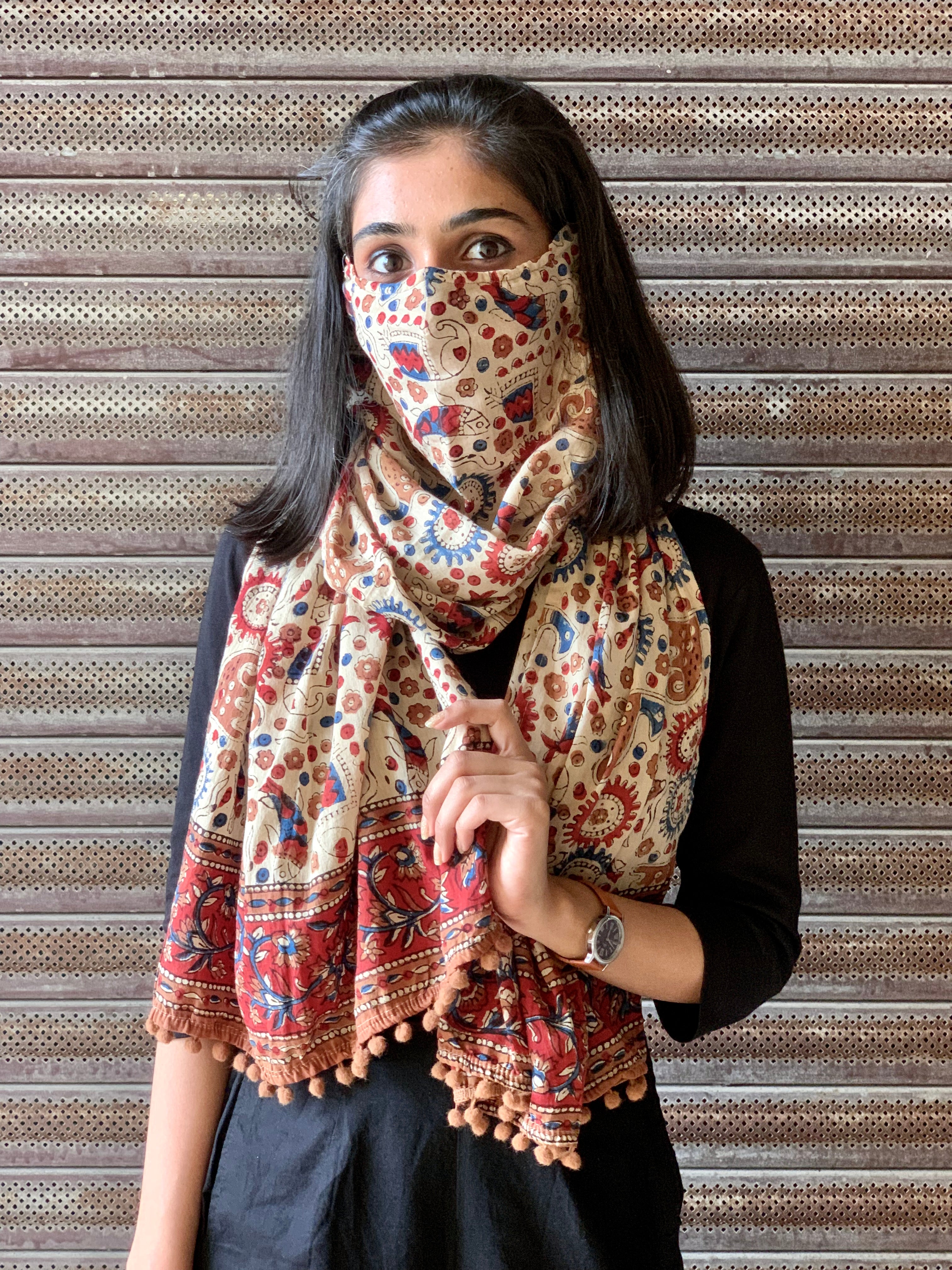 KANAN - Ajrakh Block Printed Multi-purpose Stole