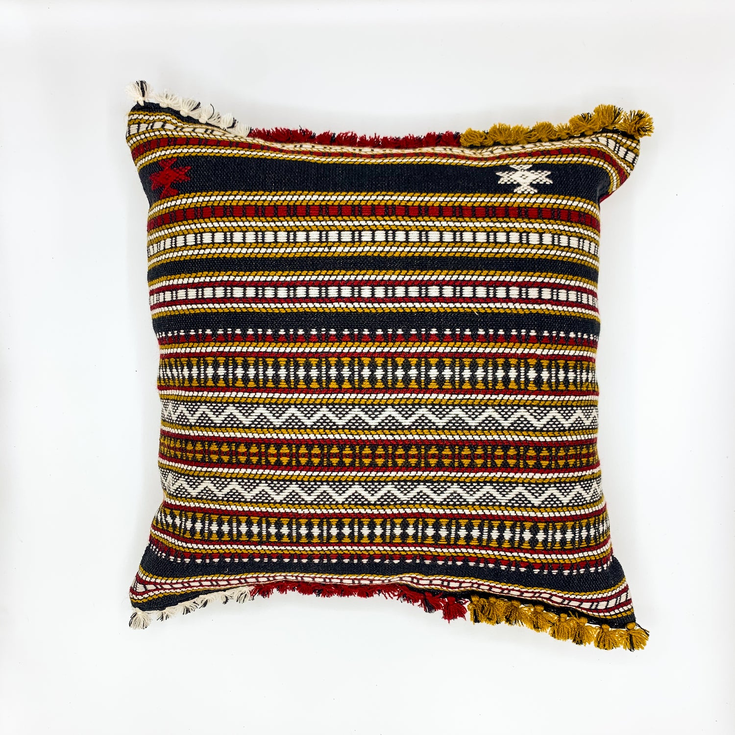 &quot;ALANKAR Handloom Jacquard Cushion Cover, 16x16 inches, featuring intricate jacquard patterns in rich colors, crafted from high-quality fabric for a luxurious and stylish home décor accent.&quot;