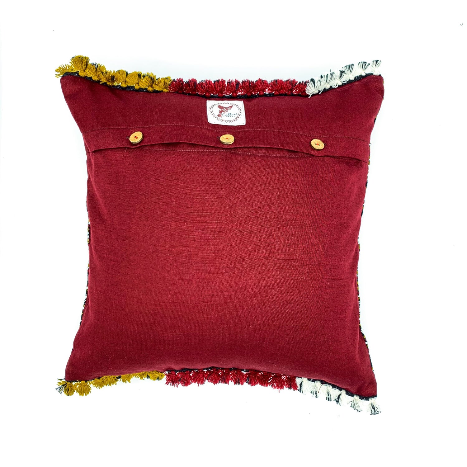 &quot;ALANKAR Handloom Jacquard Cushion Cover, 16x16 inches, featuring intricate jacquard patterns in rich colors, crafted from high-quality fabric for a luxurious and stylish home décor accent.&quot;