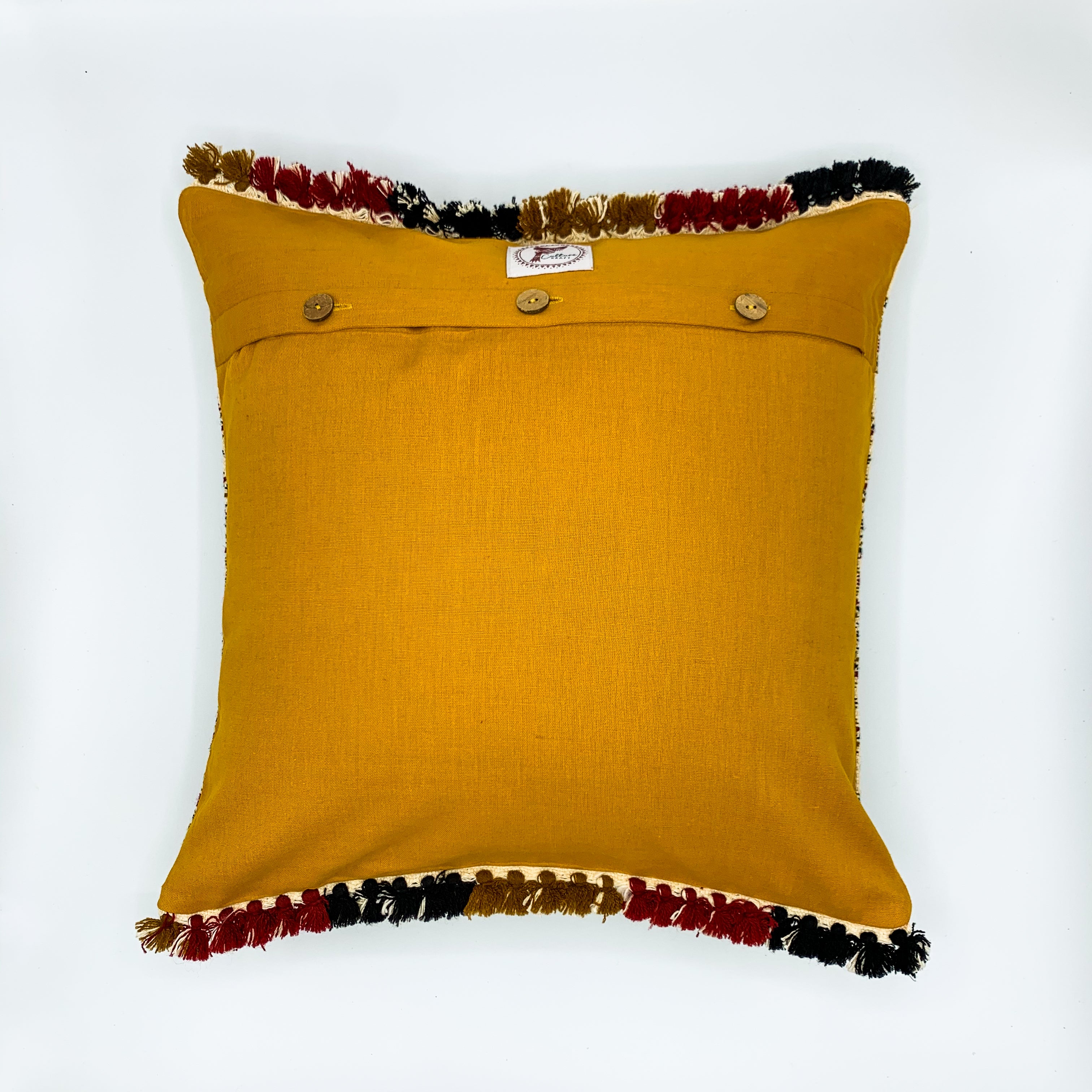 &quot;ALANKAR Handloom Jacquard Cushion Cover, 16x16 inches, featuring intricate jacquard patterns in rich colors, crafted from high-quality fabric for a luxurious and stylish home décor accent.&quot;