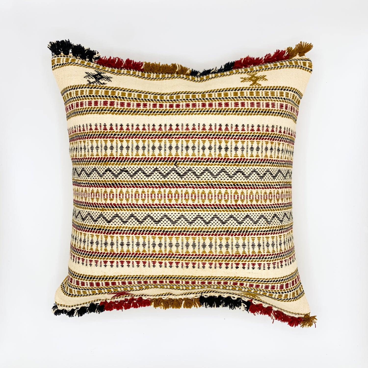 &quot;ALANKAR Handloom Jacquard Cushion Cover, 16x16 inches, featuring intricate jacquard patterns in rich colors, crafted from high-quality fabric for a luxurious and stylish home décor accent.&quot;