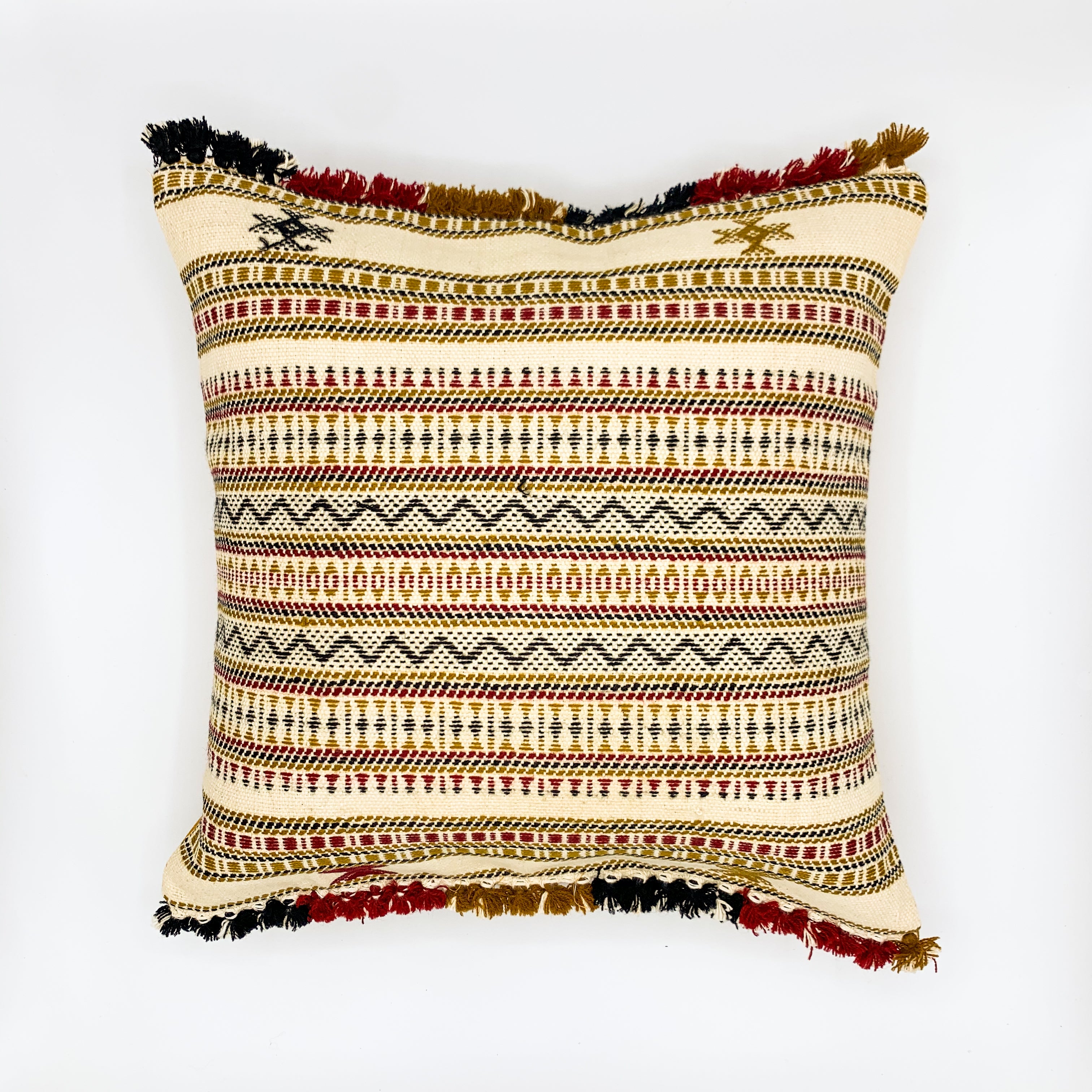 &quot;ALANKAR Handloom Jacquard Cushion Cover, 16x16 inches, featuring intricate jacquard patterns in rich colors, crafted from high-quality fabric for a luxurious and stylish home décor accent.&quot;