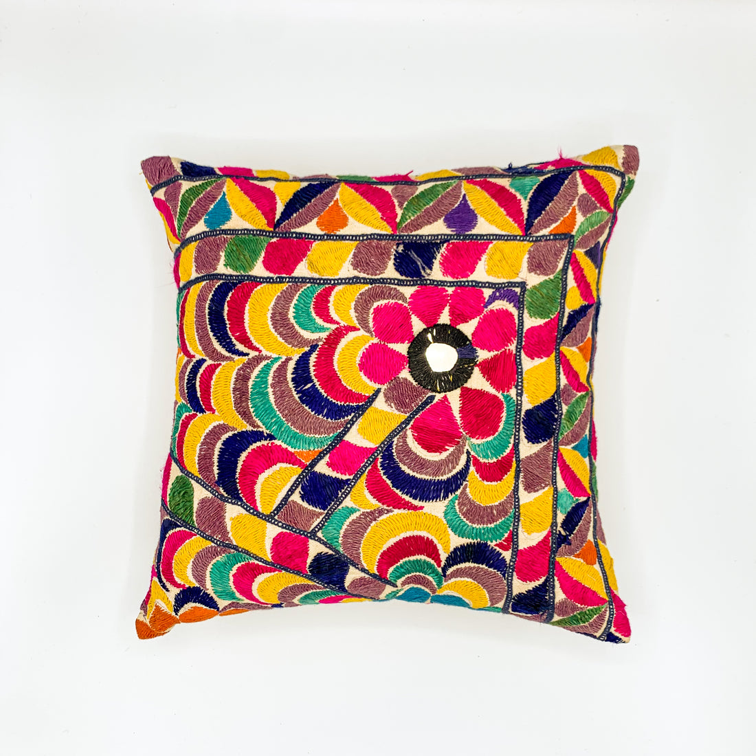 MOR - Vintage Kutch Embroidery Cushion Cover (14x14, 16x16)