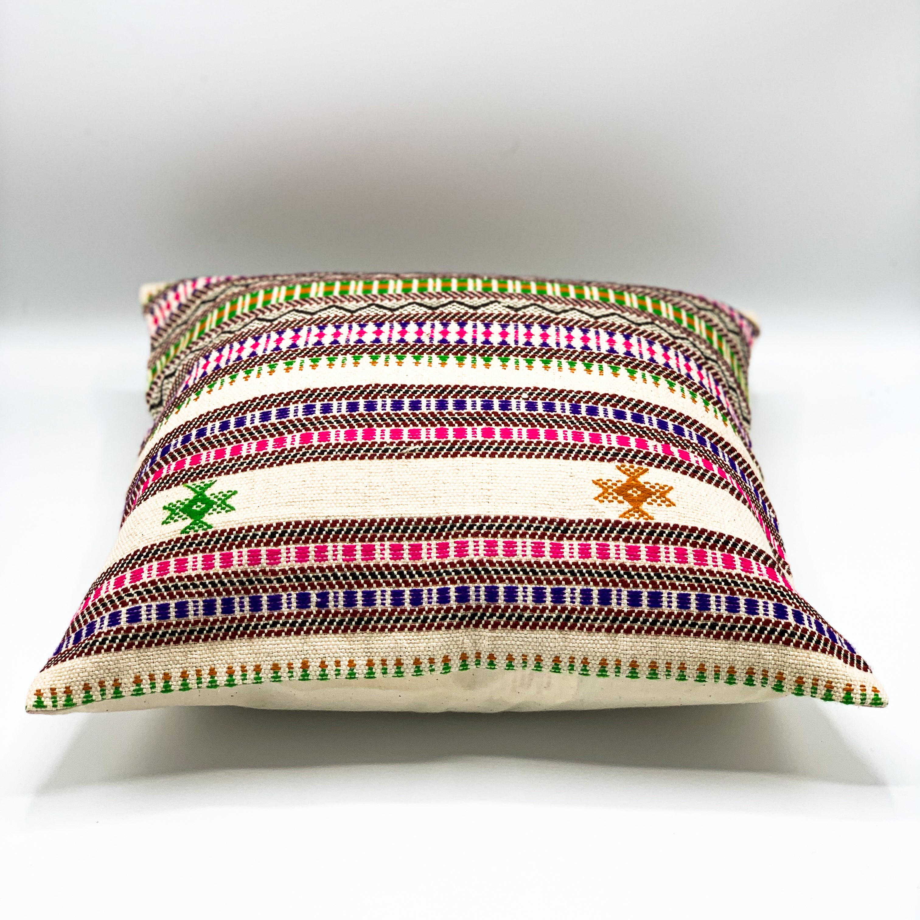 &quot;ALANKAR Handloom Jacquard Cushion Cover, 16x16 inches, featuring intricate jacquard patterns in rich colors, crafted from high-quality fabric for a luxurious and stylish home décor accent.&quot;