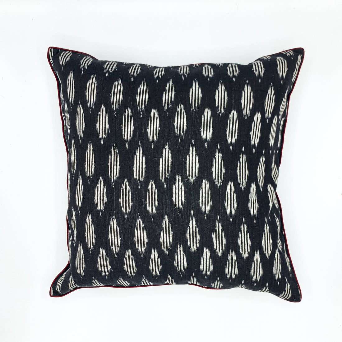 VARAK Cotton Flex Ikat Cushion Cover in a 16x16 size, featuring a vibrant ikat pattern with a soft cotton flex texture, perfect for adding a stylish touch to home décor