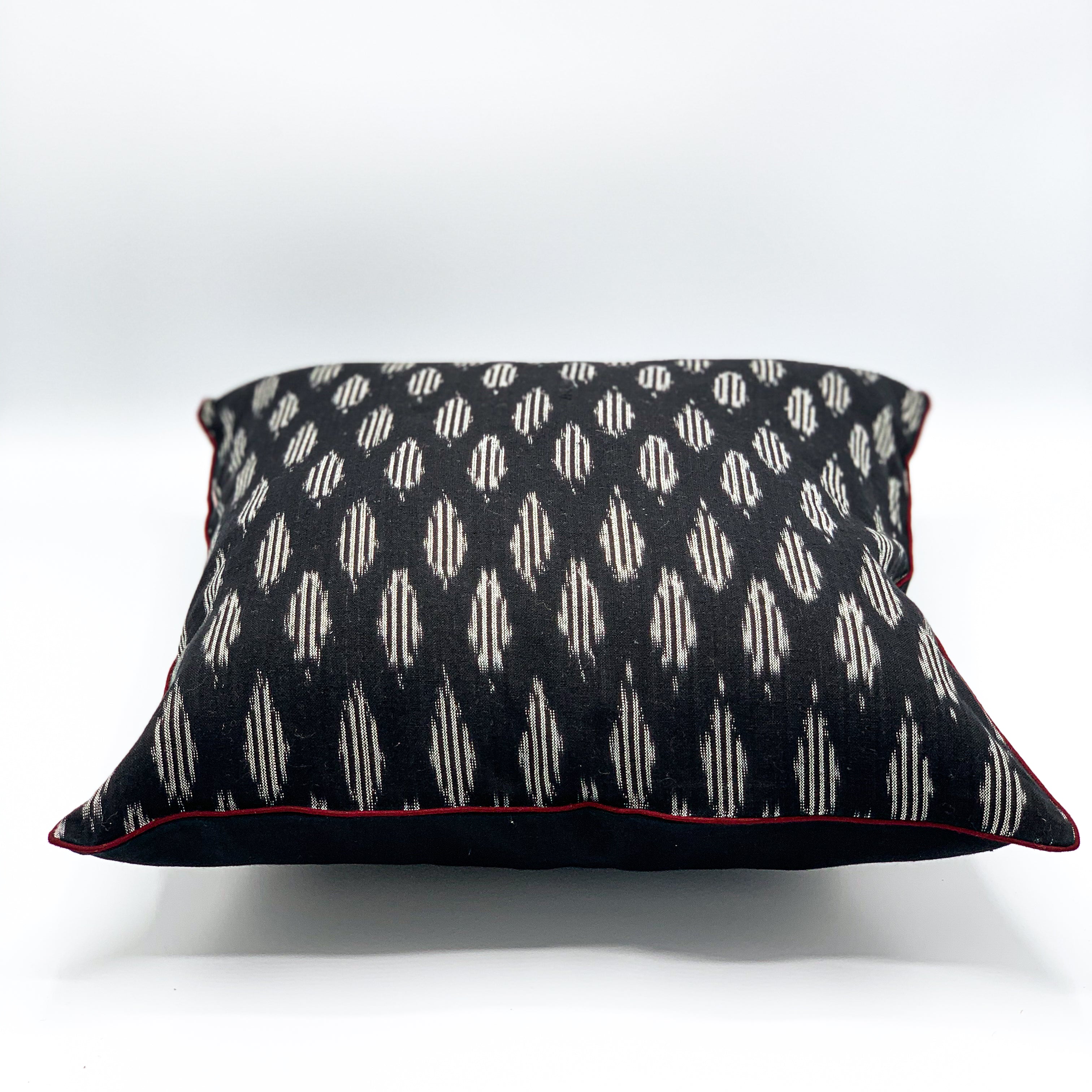 VARAK Cotton Flex Ikat Cushion Cover in a 16x16 size, featuring a vibrant ikat pattern with a soft cotton flex texture, perfect for adding a stylish touch to home décor