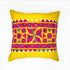 "Vintage Kutch embroidery panel cushion cover featuring intricate traditional designs in vibrant colors, available in sizes 16x16 and 18x18 inches. Perfect for adding a touch of ethnic charm to your home decor."