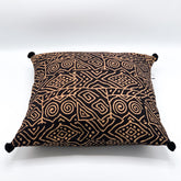 DESHAJ - 16x16 Ajrakh block-printed cushion cover featuring intricate patterns on soft fabric, adding a touch of traditional elegance to your home décor.