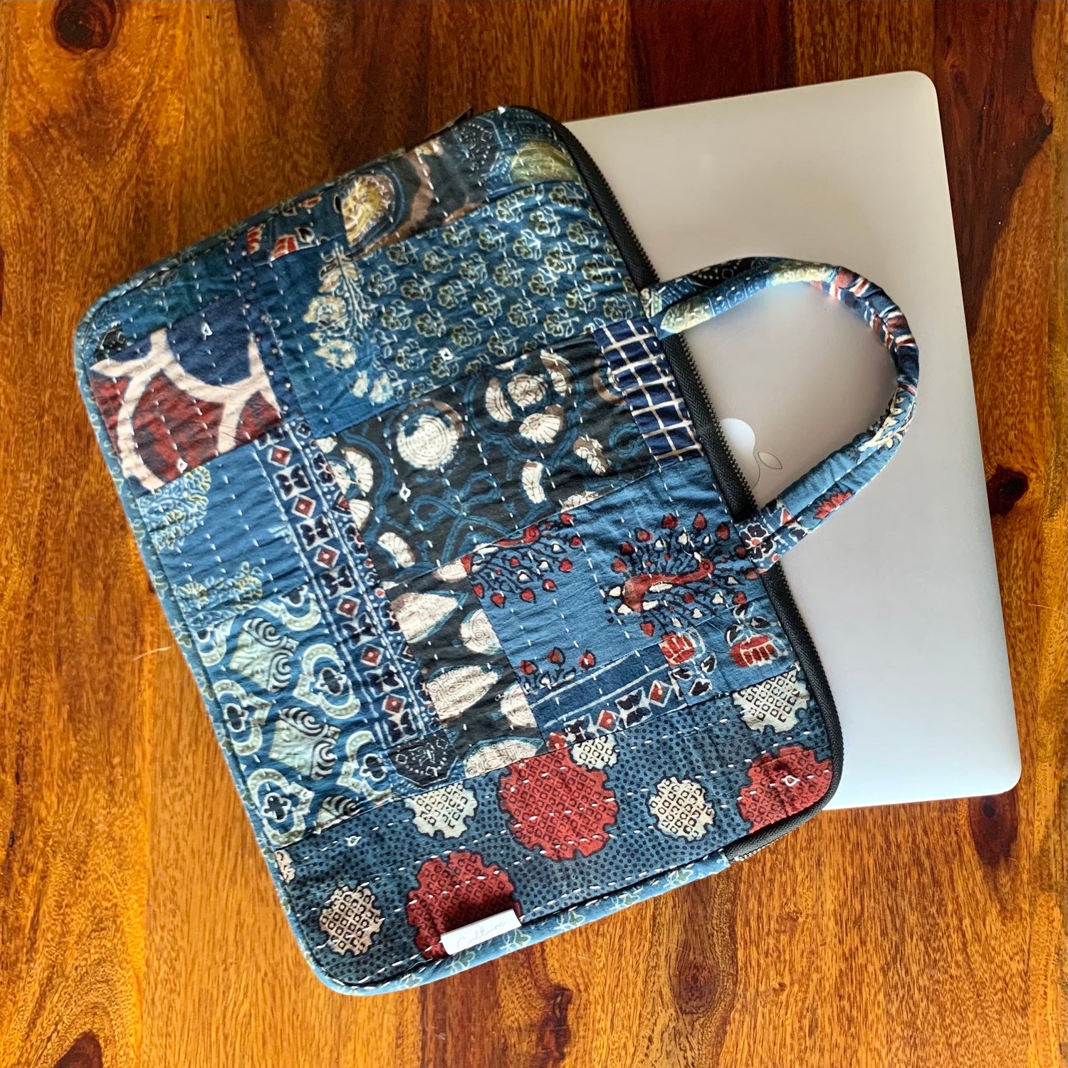 DHADKI - Ajrakh Patchwork Laptop Bag