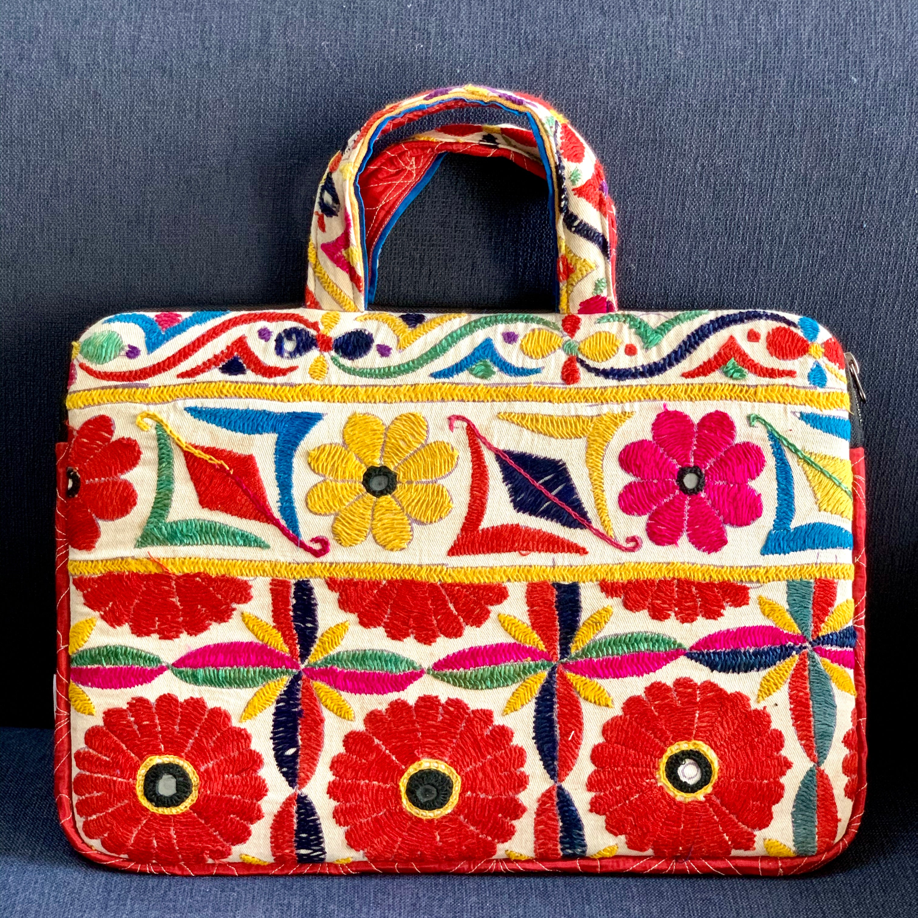 PHULO - Vintage Kutch Embroidery Laptop Bag