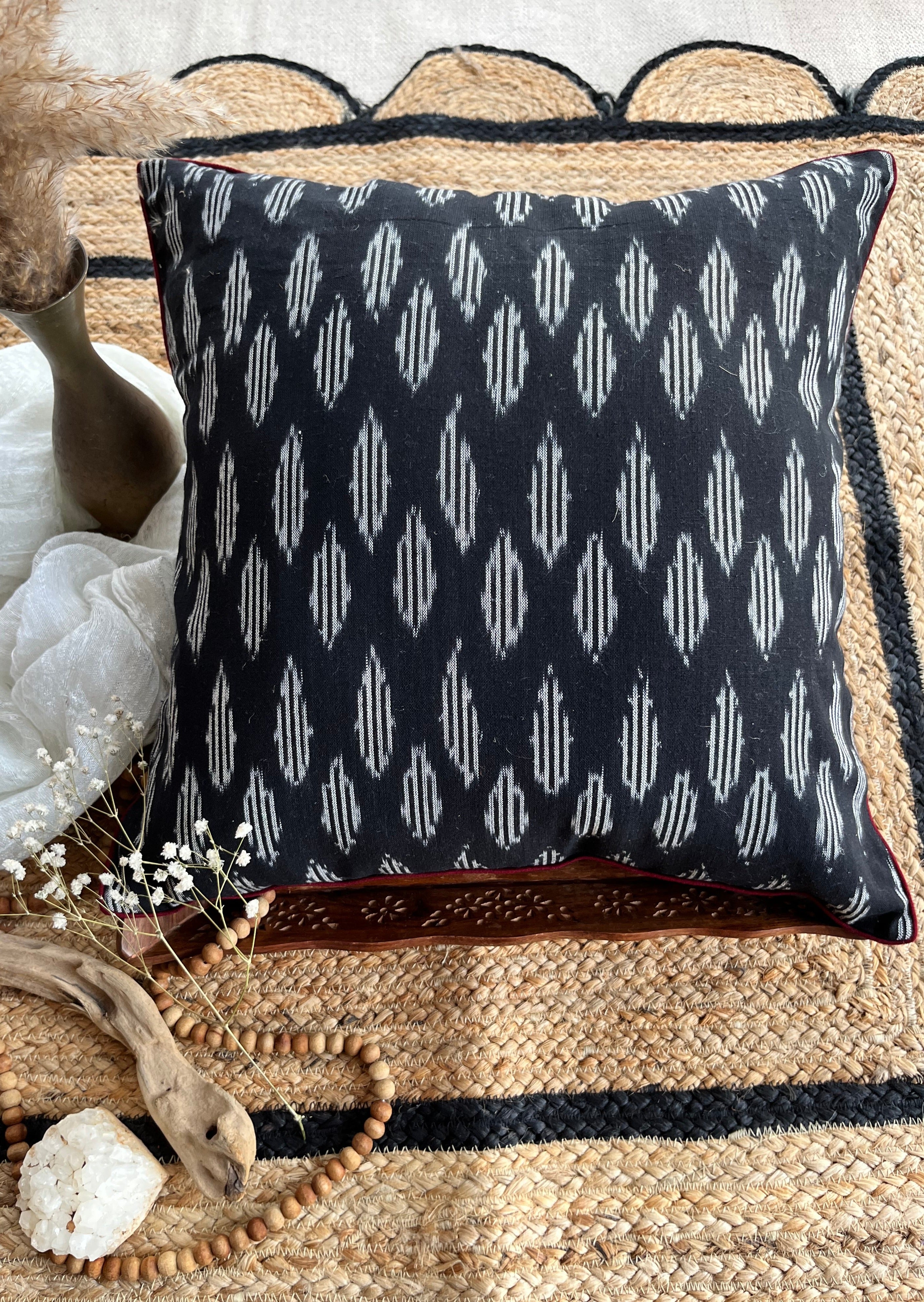 VARAK - Cotton Flex Ikat Cushion Cover (16X16)